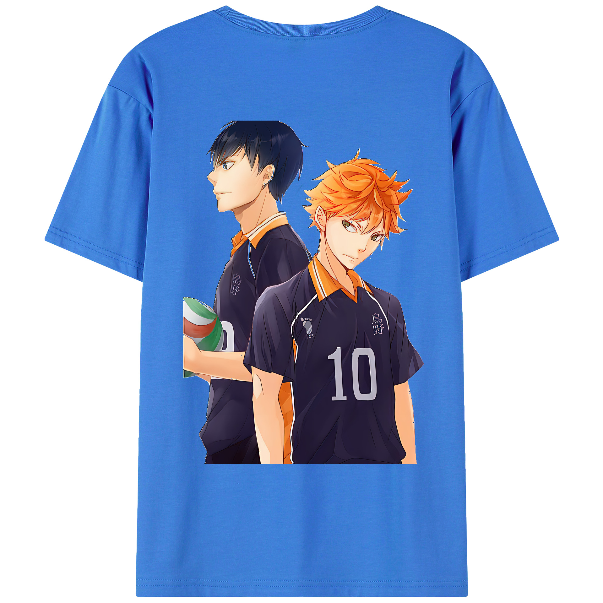（画像用） ハイキュー!! Haikyu!! 綿100％ メンズ半袖Tシャツ（バックプリント） 通気性