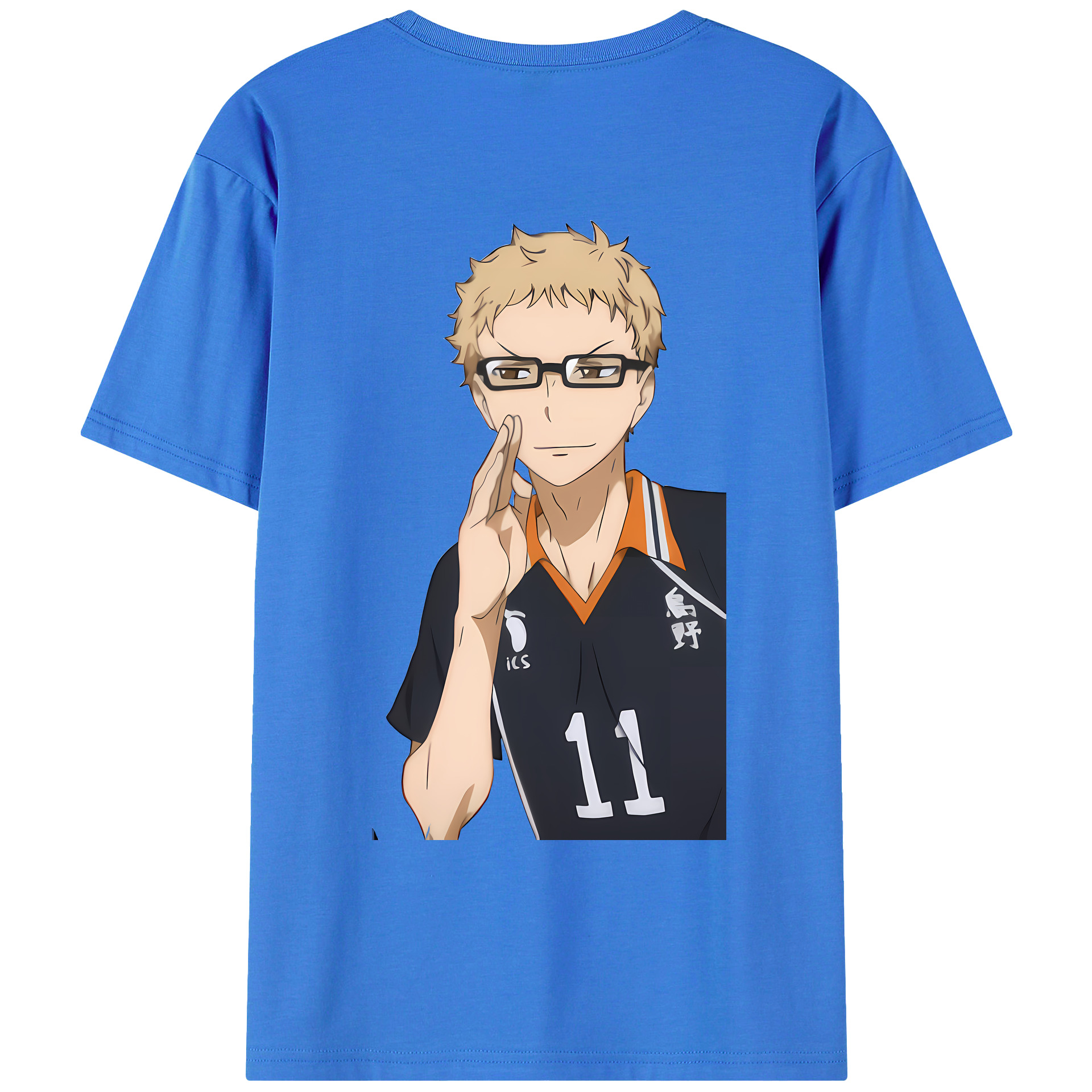 （画像用） ハイキュー!! Haikyu!! 綿100％ メンズ半袖Tシャツ（バックプリント） 通気性