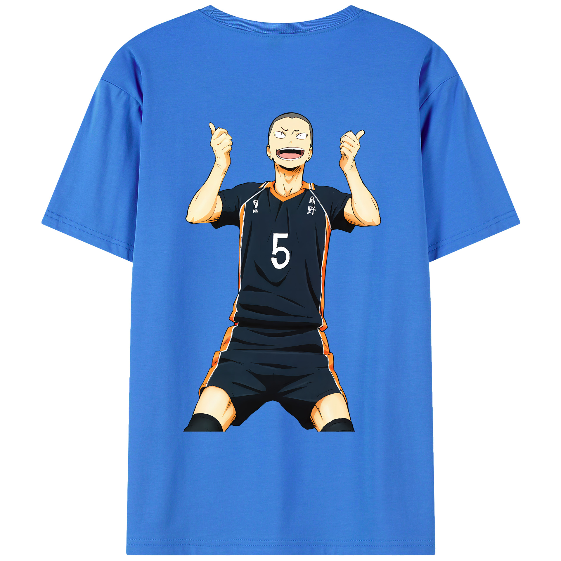 （画像用） ハイキュー!! Haikyu!! 綿100％ メンズ半袖Tシャツ（バックプリント） 通気性