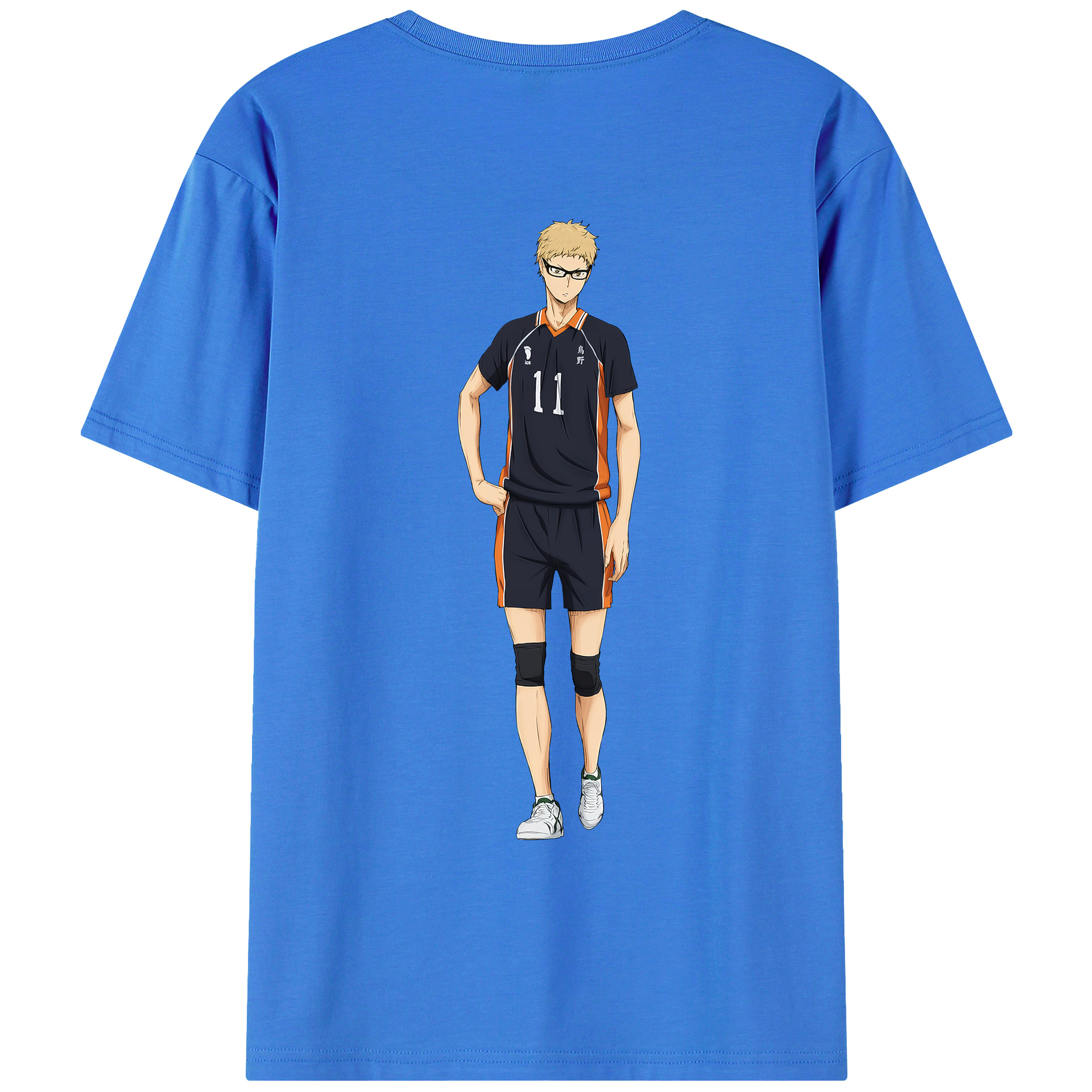（画像用） ハイキュー!! Haikyu!! 綿100％ メンズ半袖Tシャツ（バックプリント） 通気性