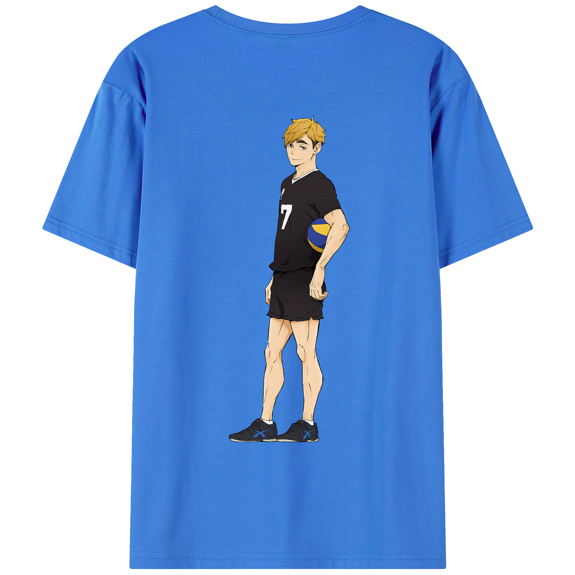 （画像用） ハイキュー!! Haikyu!! 綿100％ メンズ半袖Tシャツ（バックプリント） 通気性
