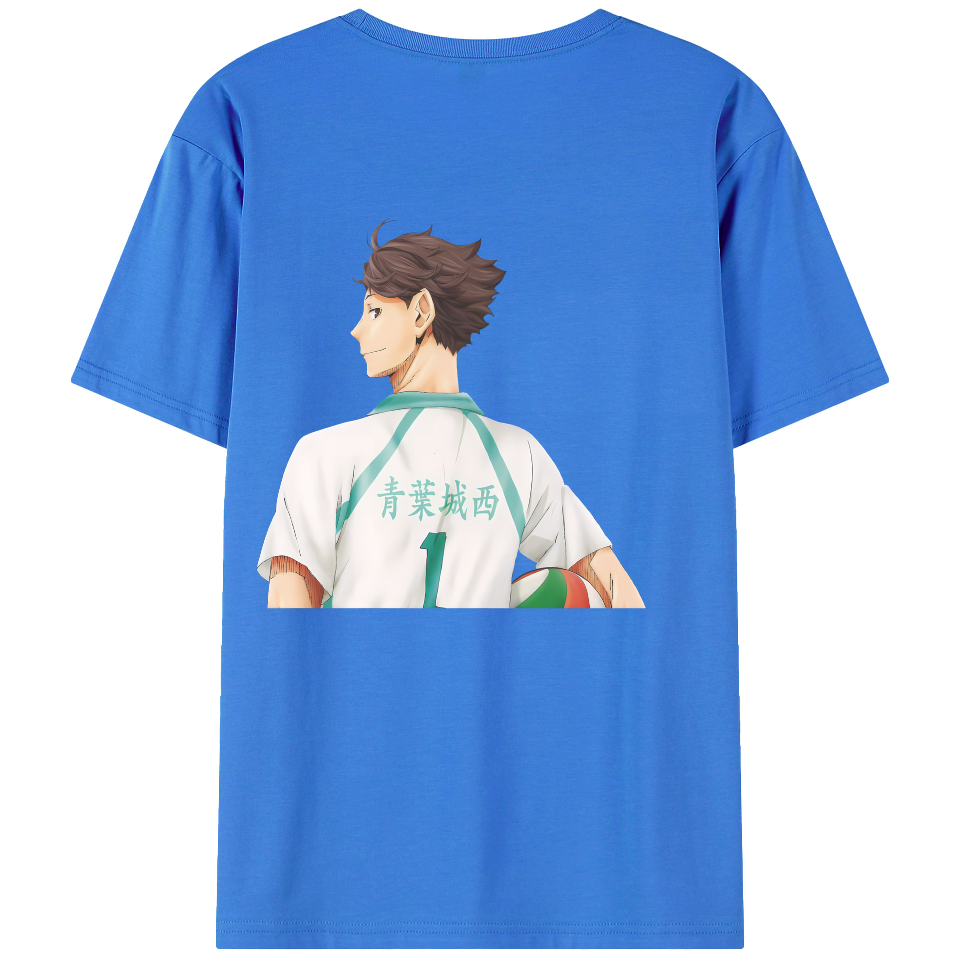 （画像用） ハイキュー!! Haikyu!! 綿100％ メンズ半袖Tシャツ（バックプリント） 通気性
