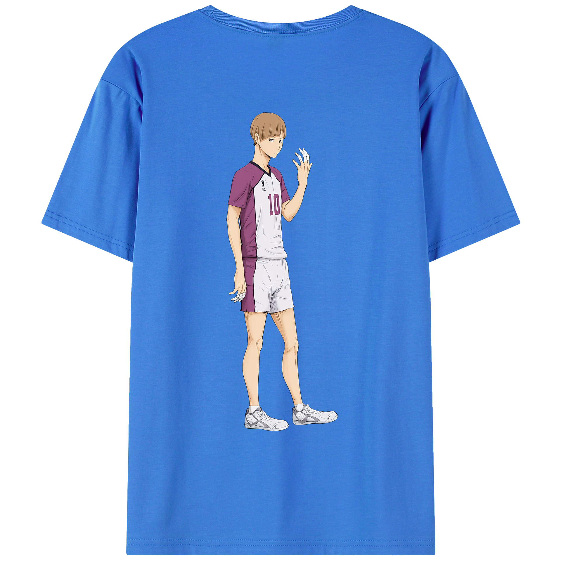 （画像用） ハイキュー!! Haikyu!! 綿100％ メンズ半袖Tシャツ（バックプリント） 通気性