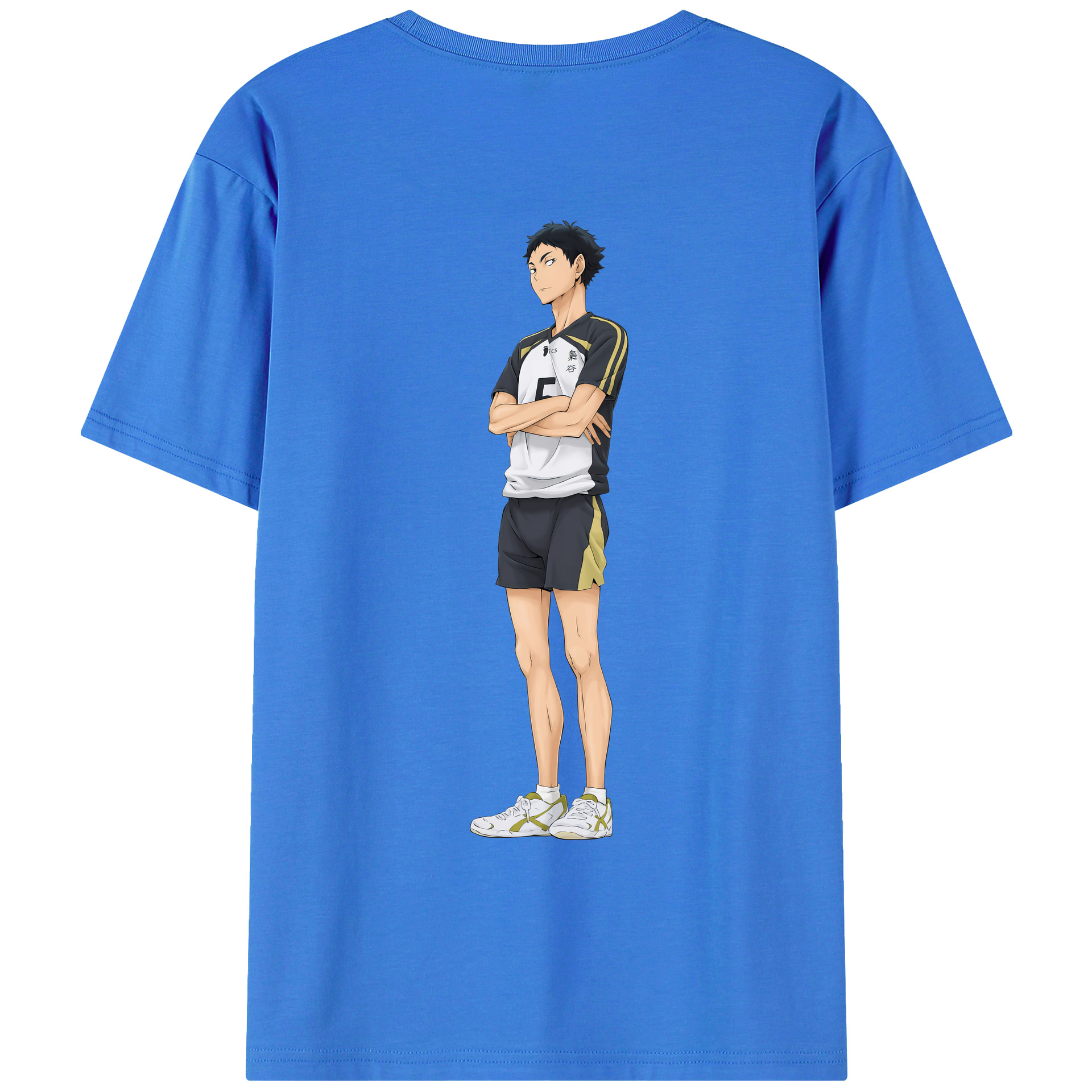 （画像用） ハイキュー!! Haikyu!! 綿100％ メンズ半袖Tシャツ（バックプリント） 通気性