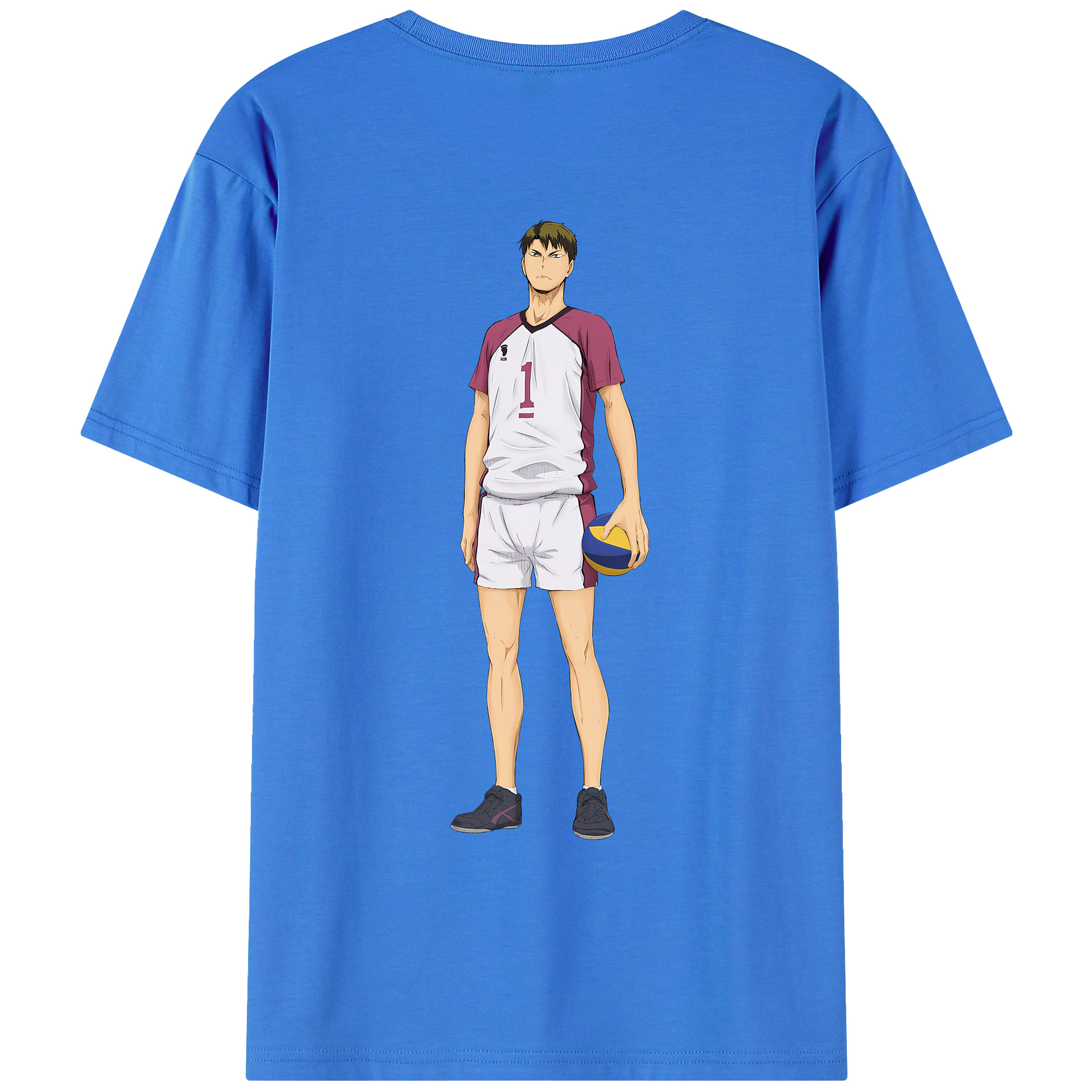 （画像用） ハイキュー!! Haikyu!! 綿100％ メンズ半袖Tシャツ（バックプリント） 通気性