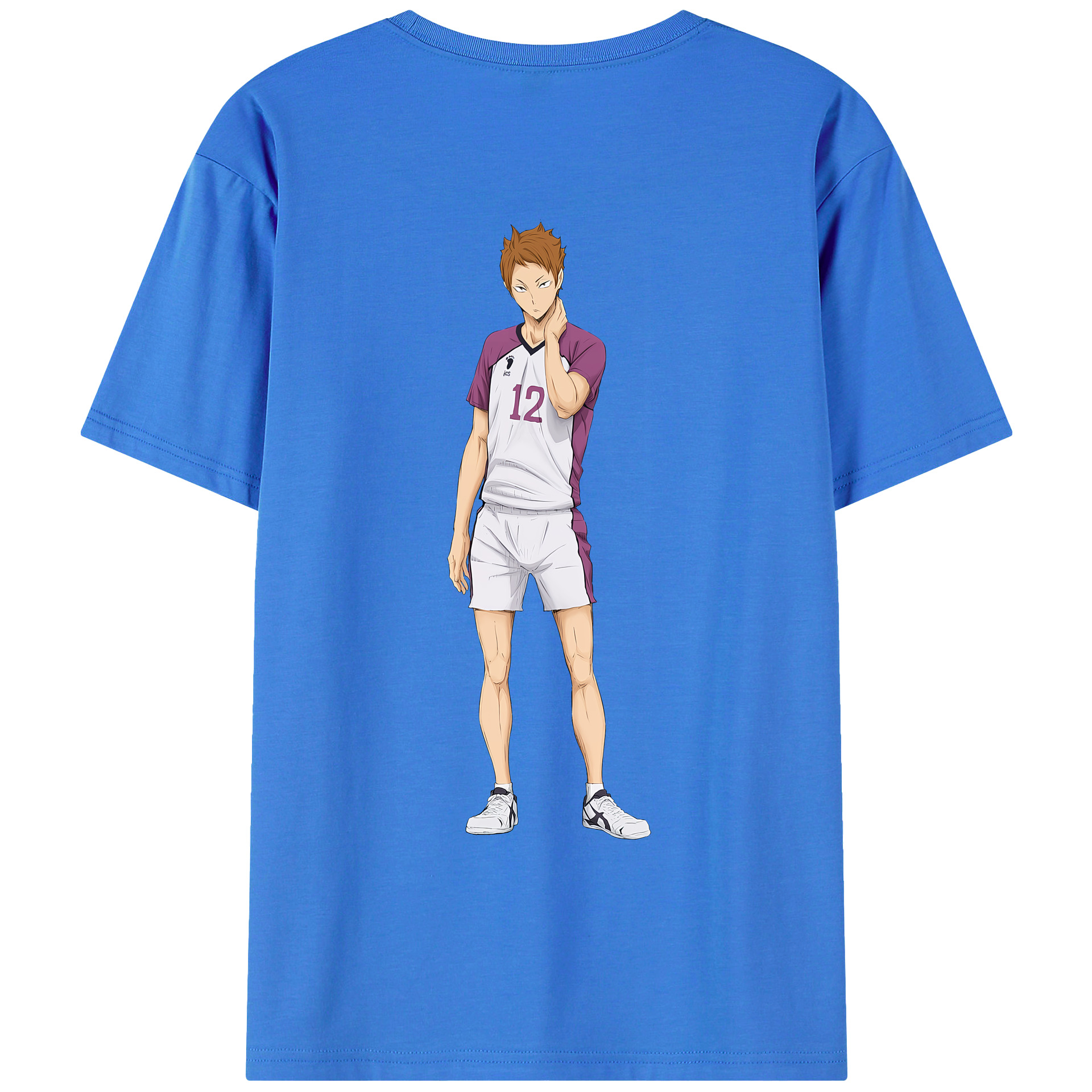 （画像用） ハイキュー!! Haikyu!! 綿100％ メンズ半袖Tシャツ（バックプリント） 通気性