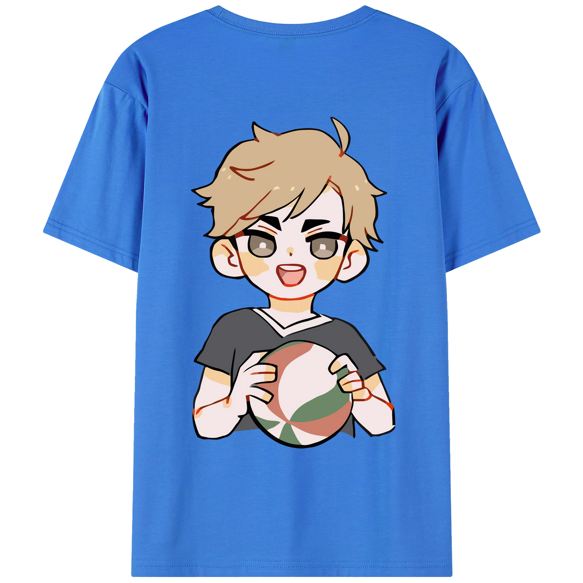 （画像用） ハイキュー!! Haikyu!! 綿100％ メンズ半袖Tシャツ（バックプリント） 通気性