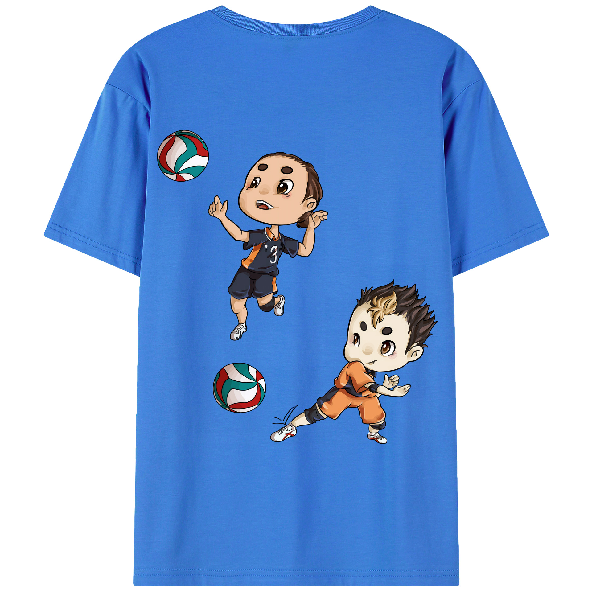 （画像用） ハイキュー!! Haikyu!! 綿100％ メンズ半袖Tシャツ（バックプリント） 通気性