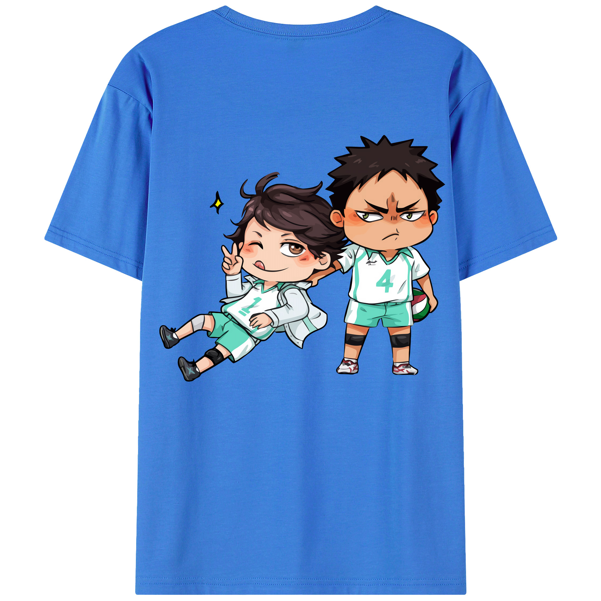 （画像用） ハイキュー!! Haikyu!! 綿100％ メンズ半袖Tシャツ（バックプリント） 通気性