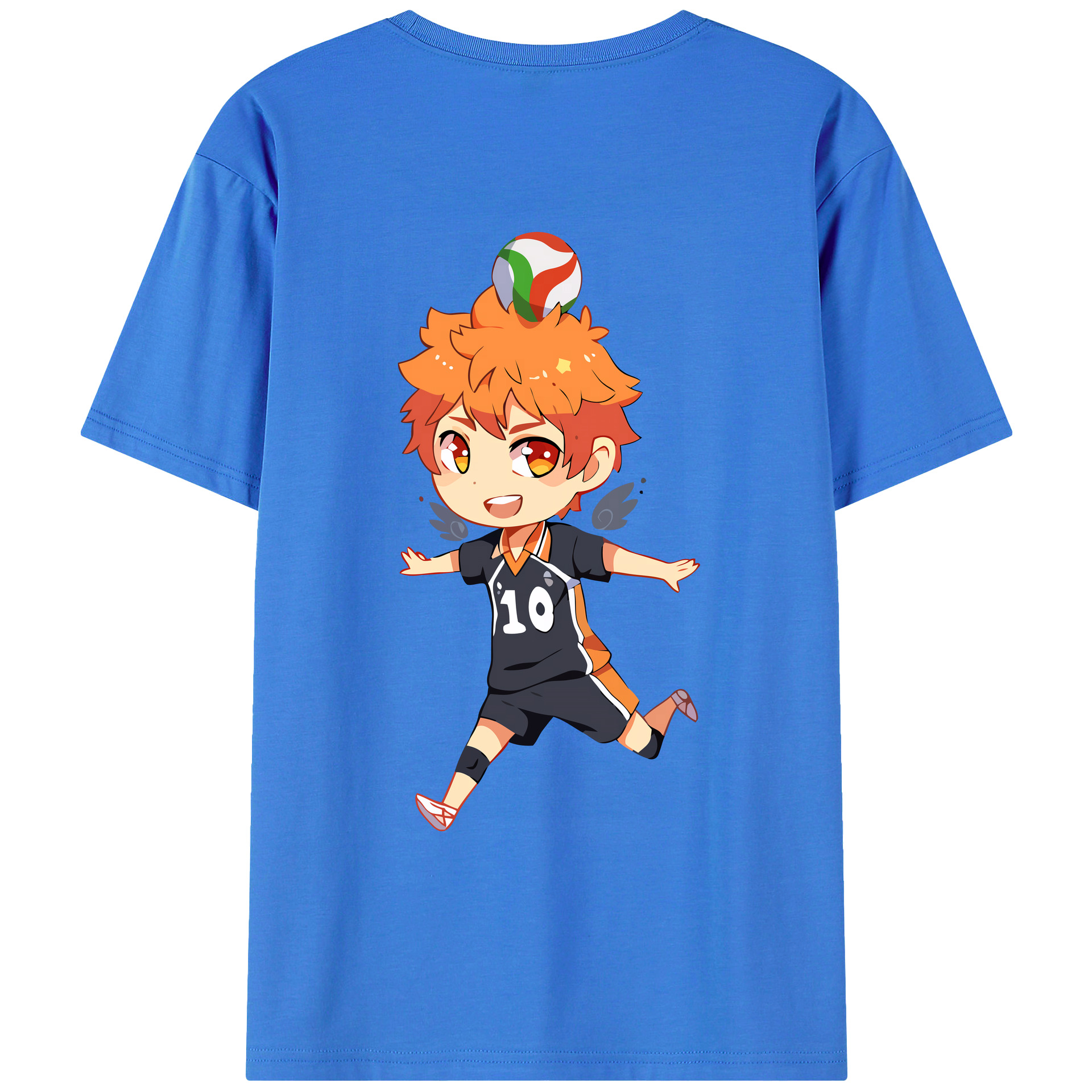 （画像用） ハイキュー!! Haikyu!! 綿100％ メンズ半袖Tシャツ（バックプリント） 通気性