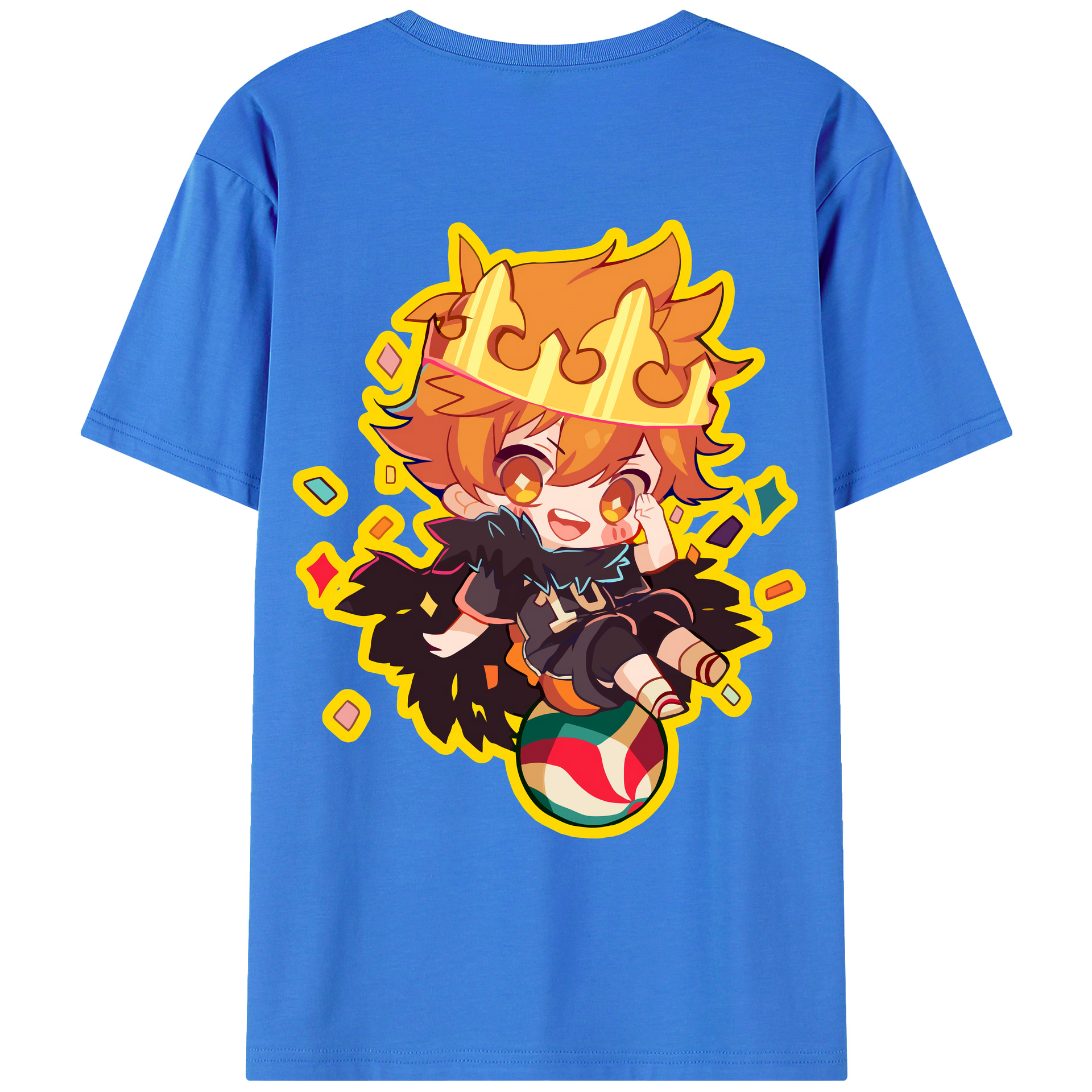 （画像用） ハイキュー!! Haikyu!! 綿100％ メンズ半袖Tシャツ（バックプリント） 通気性