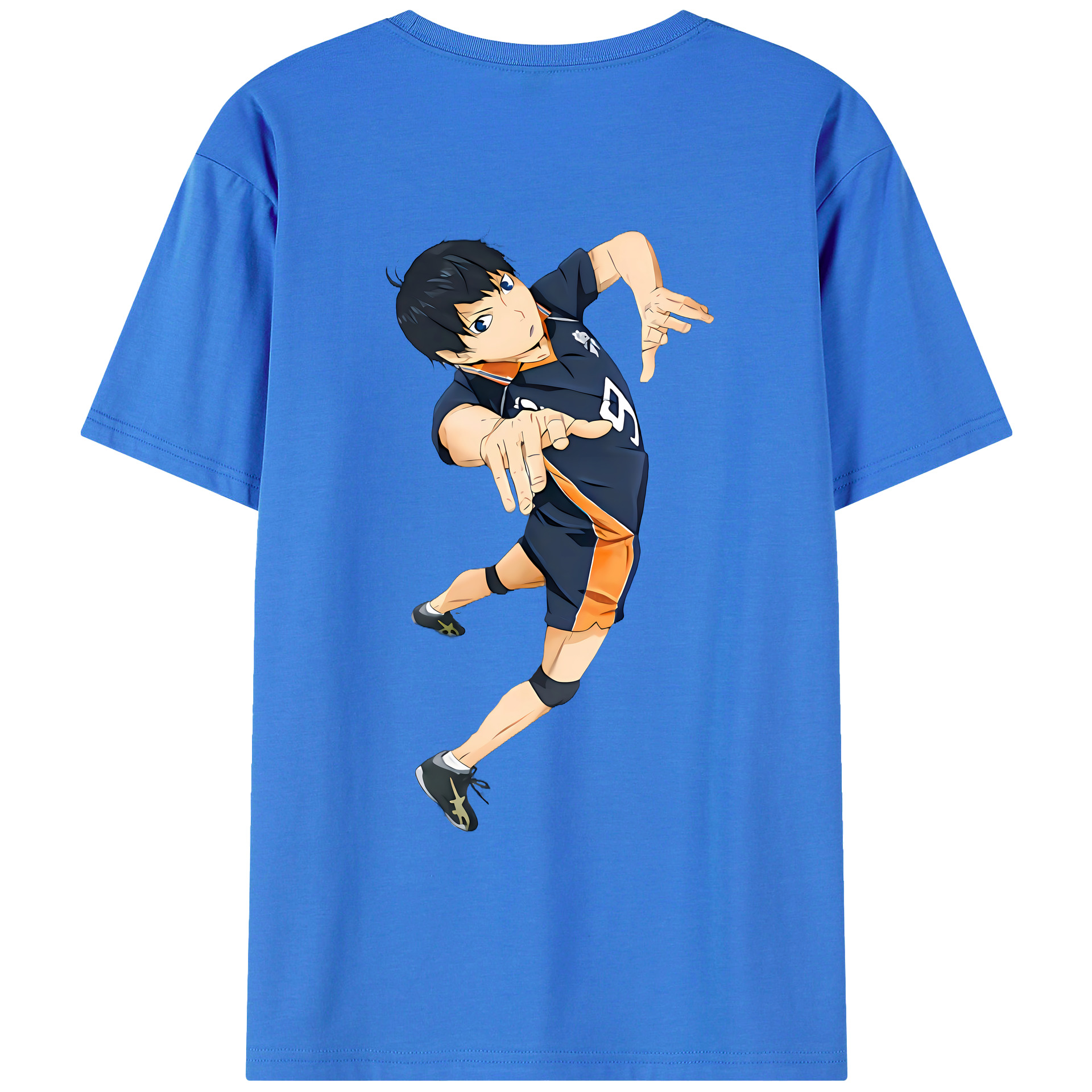 （画像用） ハイキュー!! Haikyu!! 綿100％ メンズ半袖Tシャツ（バックプリント） 通気性