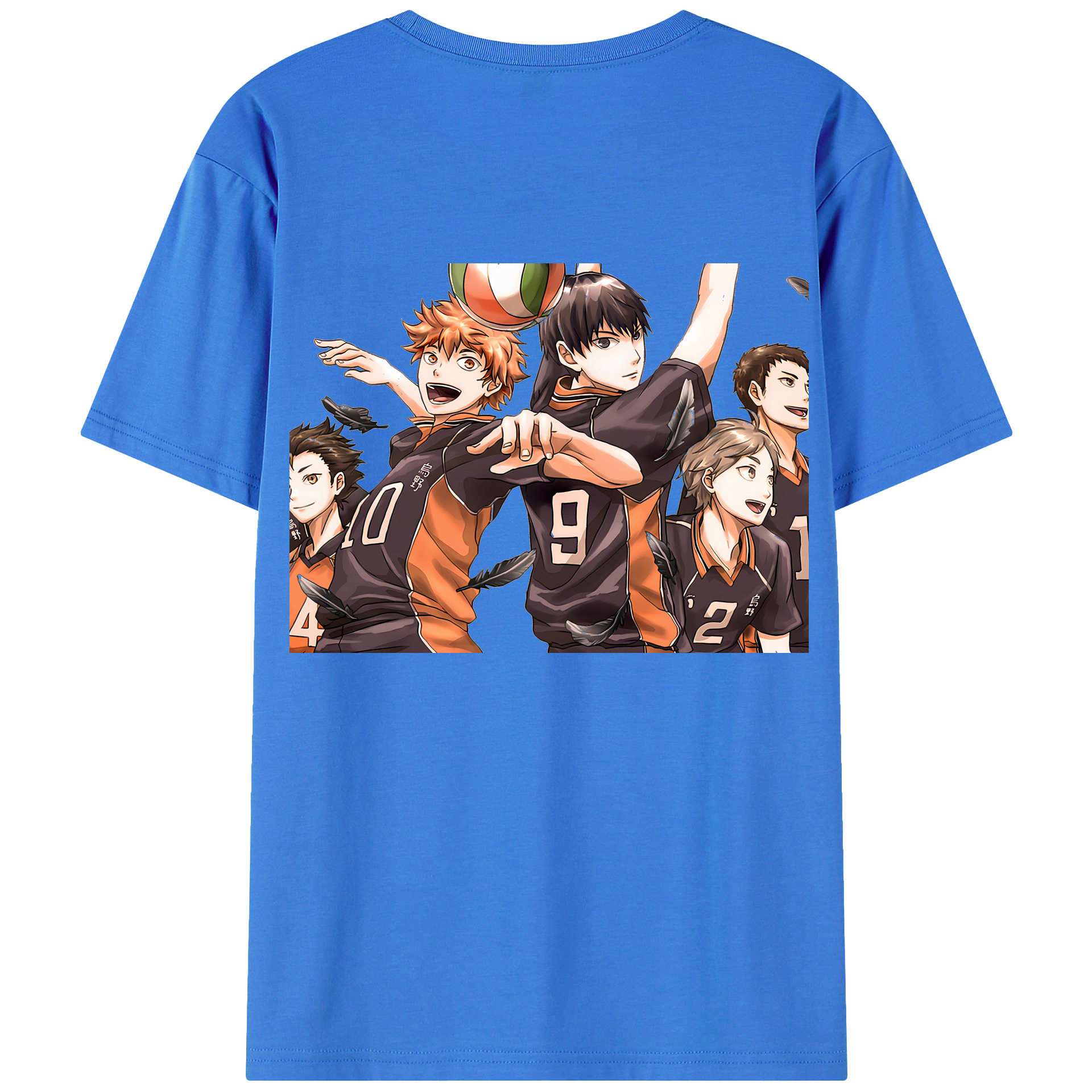 （画像用） ハイキュー!! Haikyu!! 綿100％ メンズ半袖Tシャツ（バックプリント） 通気性