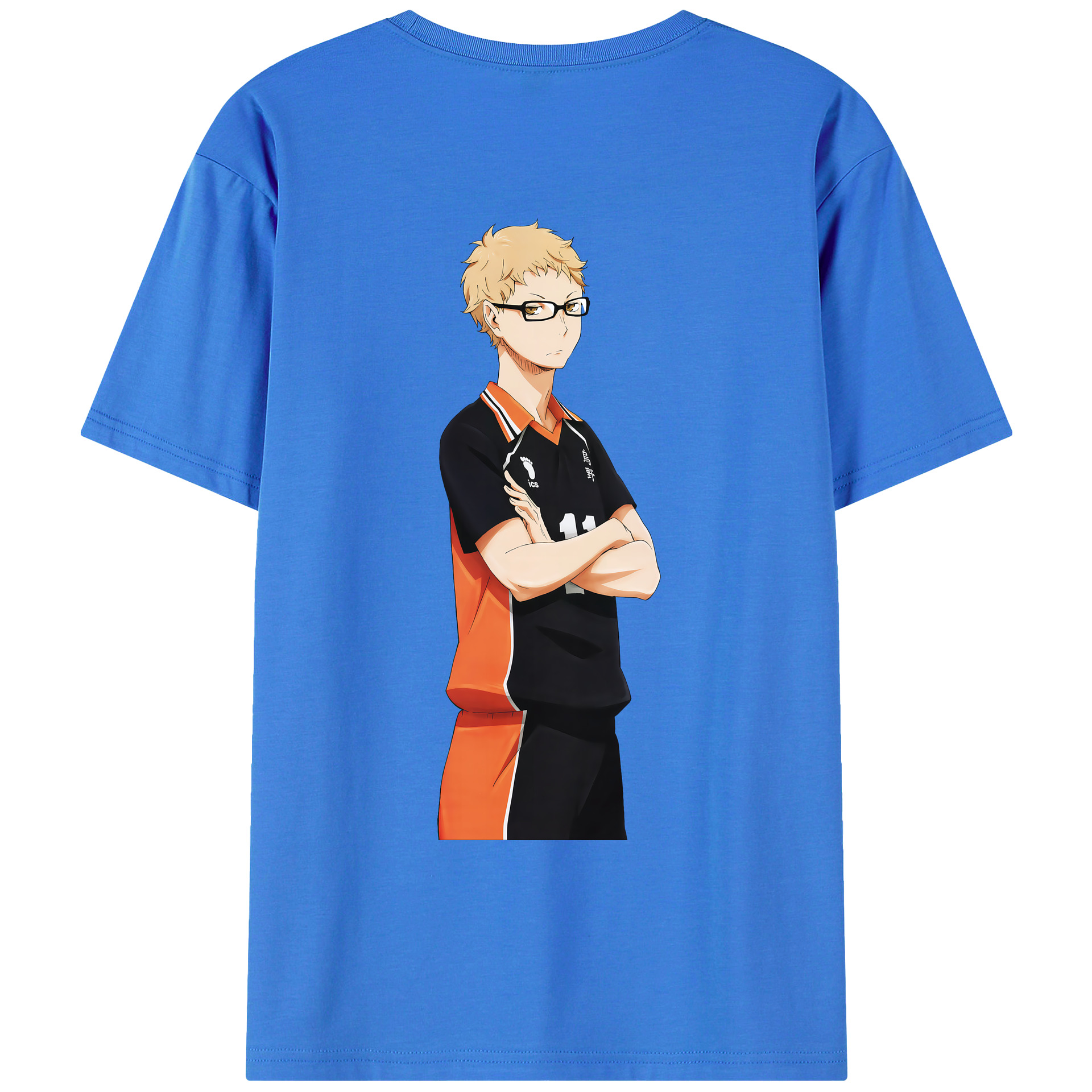 （画像用） ハイキュー!! Haikyu!! 綿100％ メンズ半袖Tシャツ（バックプリント） 通気性