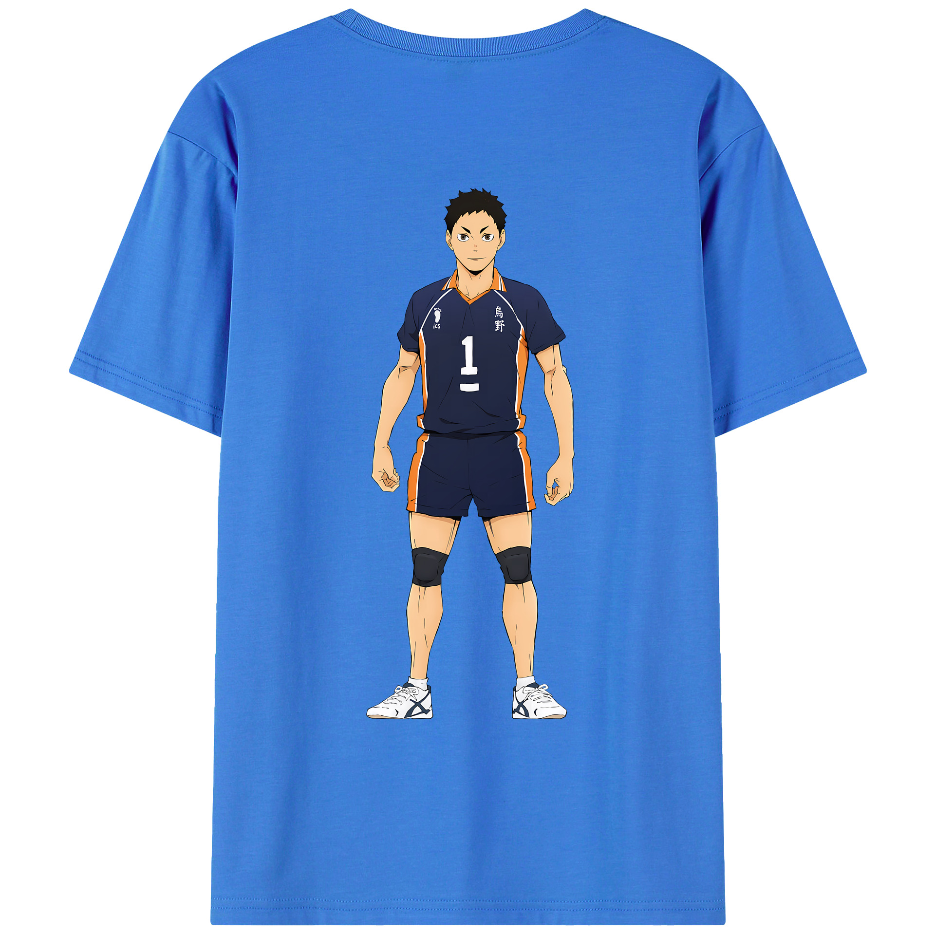（画像用） ハイキュー!! Haikyu!! 綿100％ メンズ半袖Tシャツ（バックプリント） 通気性