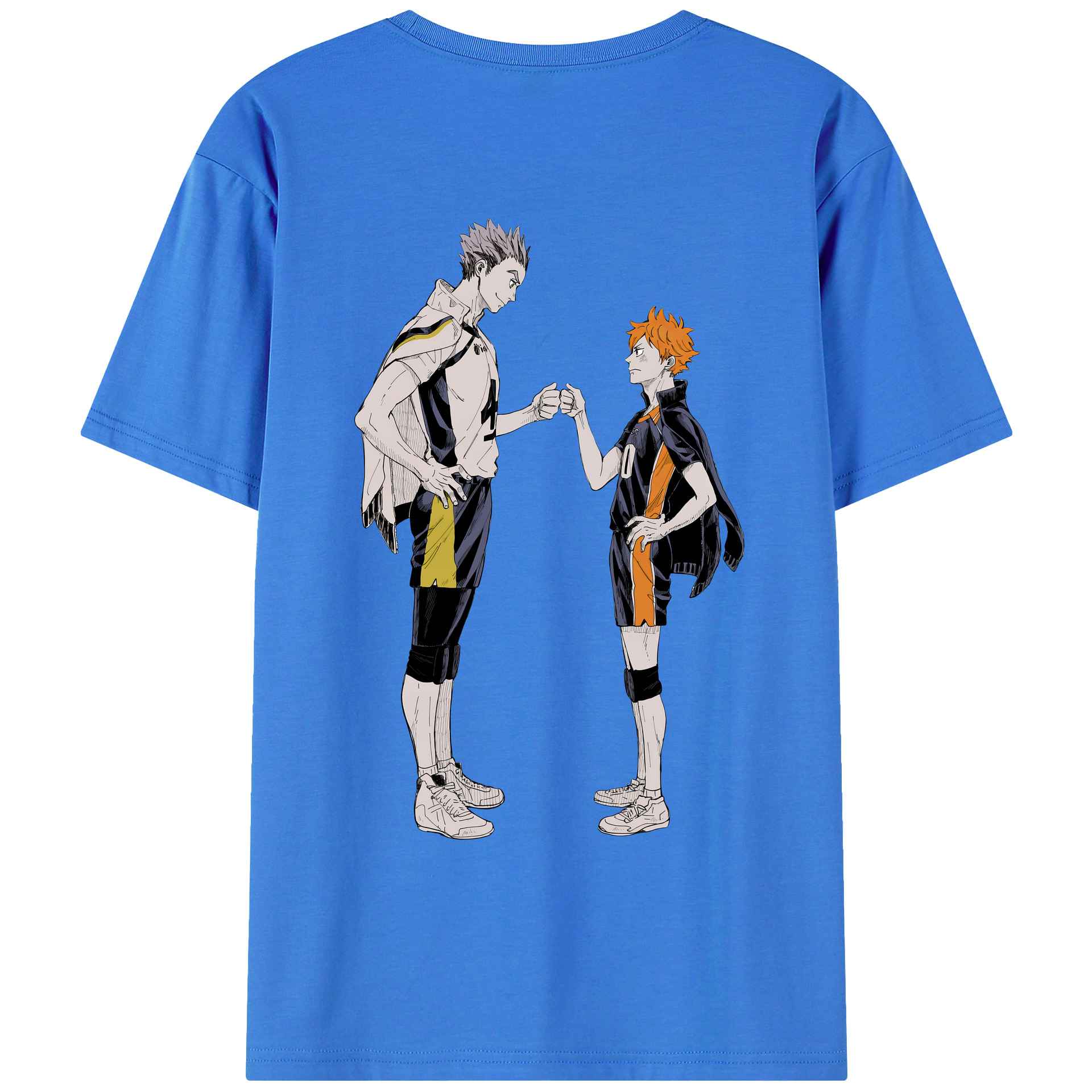 （画像用） ハイキュー!! Haikyu!! 綿100％ メンズ半袖Tシャツ（バックプリント） 通気性