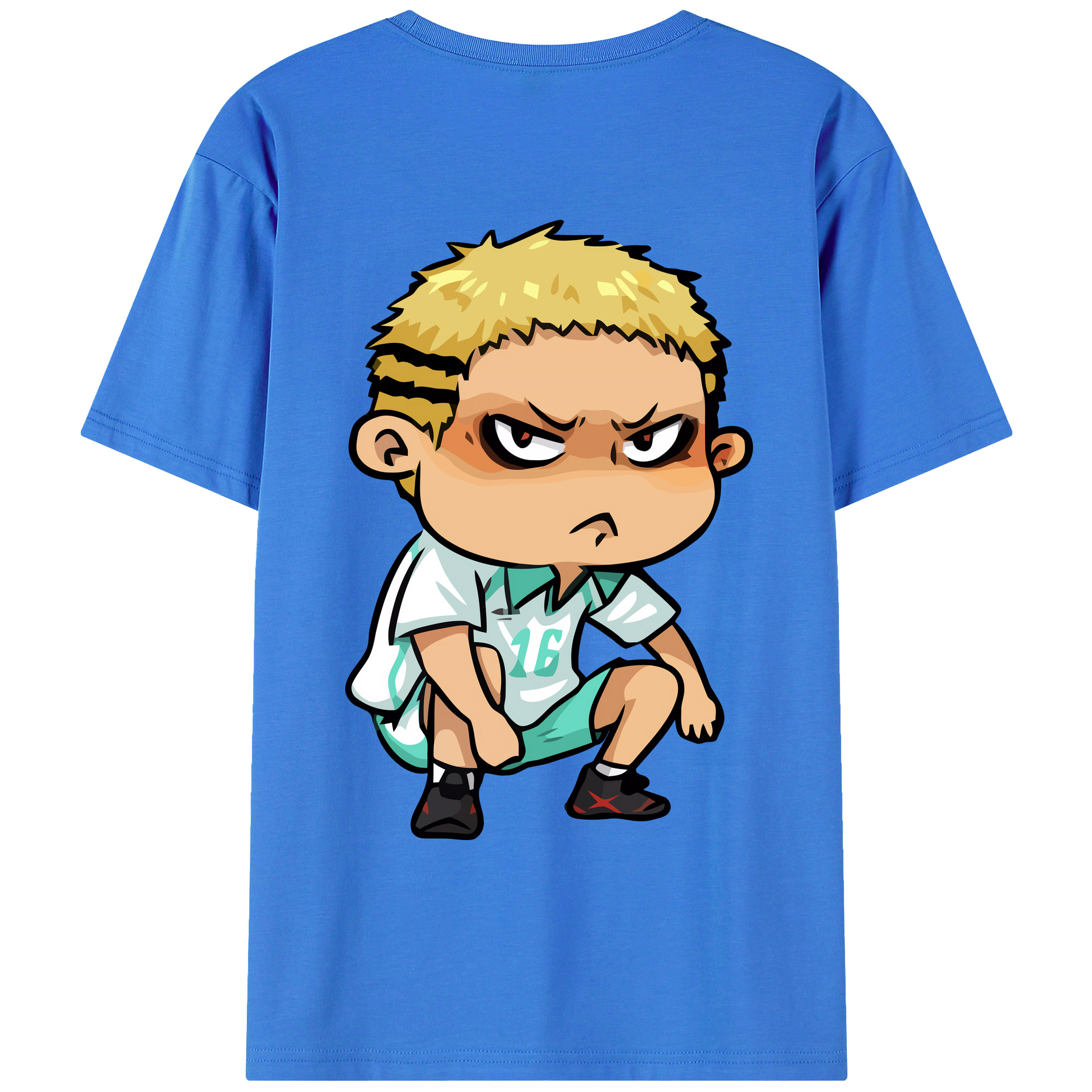 （画像用） ハイキュー!! Haikyu!! 綿100％ メンズ半袖Tシャツ（バックプリント） 通気性