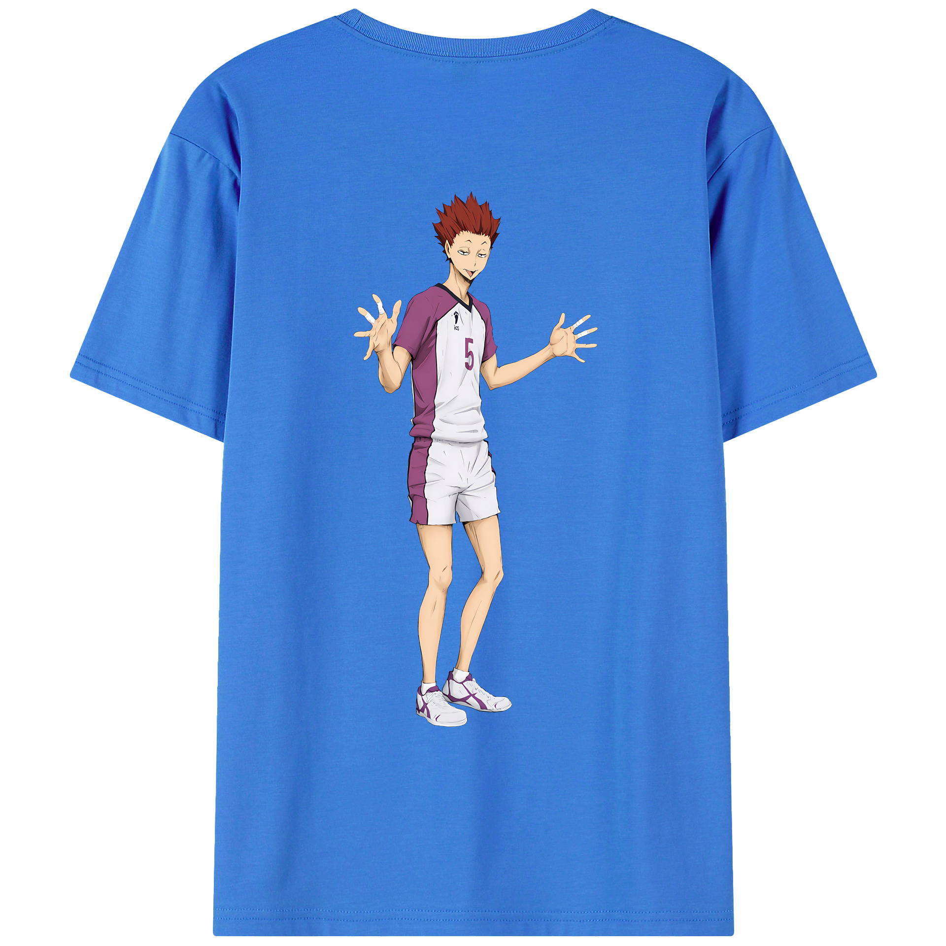 （画像用） ハイキュー!! Haikyu!! 綿100％ メンズ半袖Tシャツ（バックプリント） 通気性