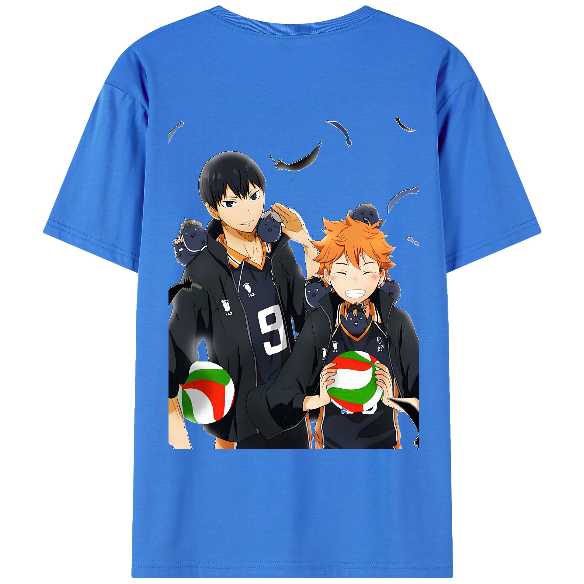 （画像用） ハイキュー!! Haikyu!! 綿100％ メンズ半袖Tシャツ（バックプリント） 通気性