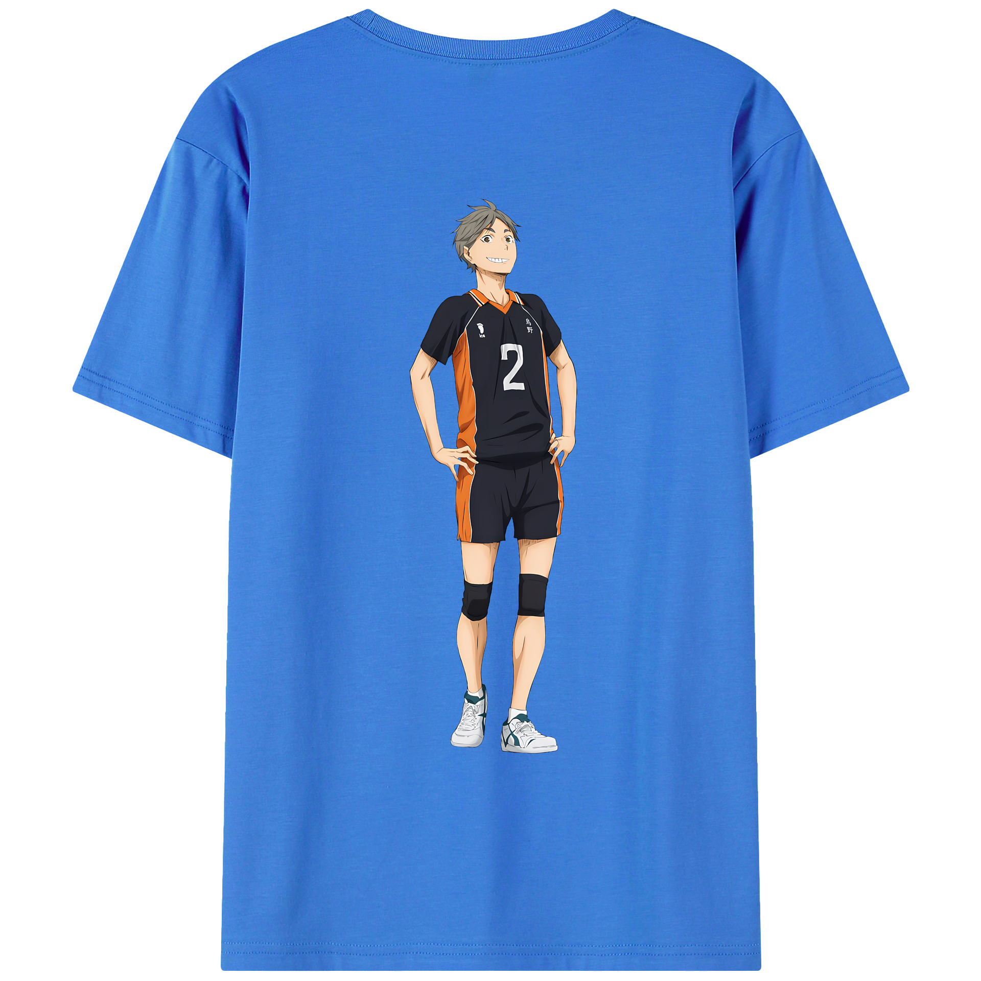 （画像用） ハイキュー!! Haikyu!! 綿100％ メンズ半袖Tシャツ（バックプリント） 通気性