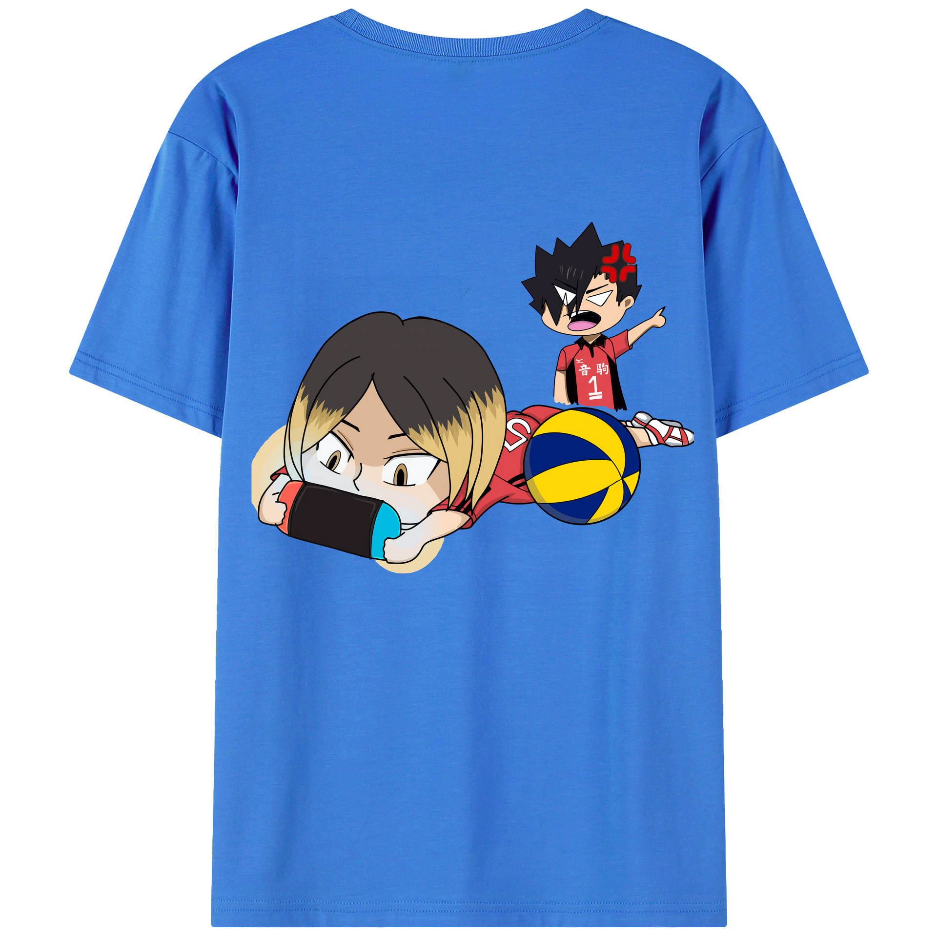 （画像用） ハイキュー!! Haikyu!! 綿100％ メンズ半袖Tシャツ（バックプリント） 通気性