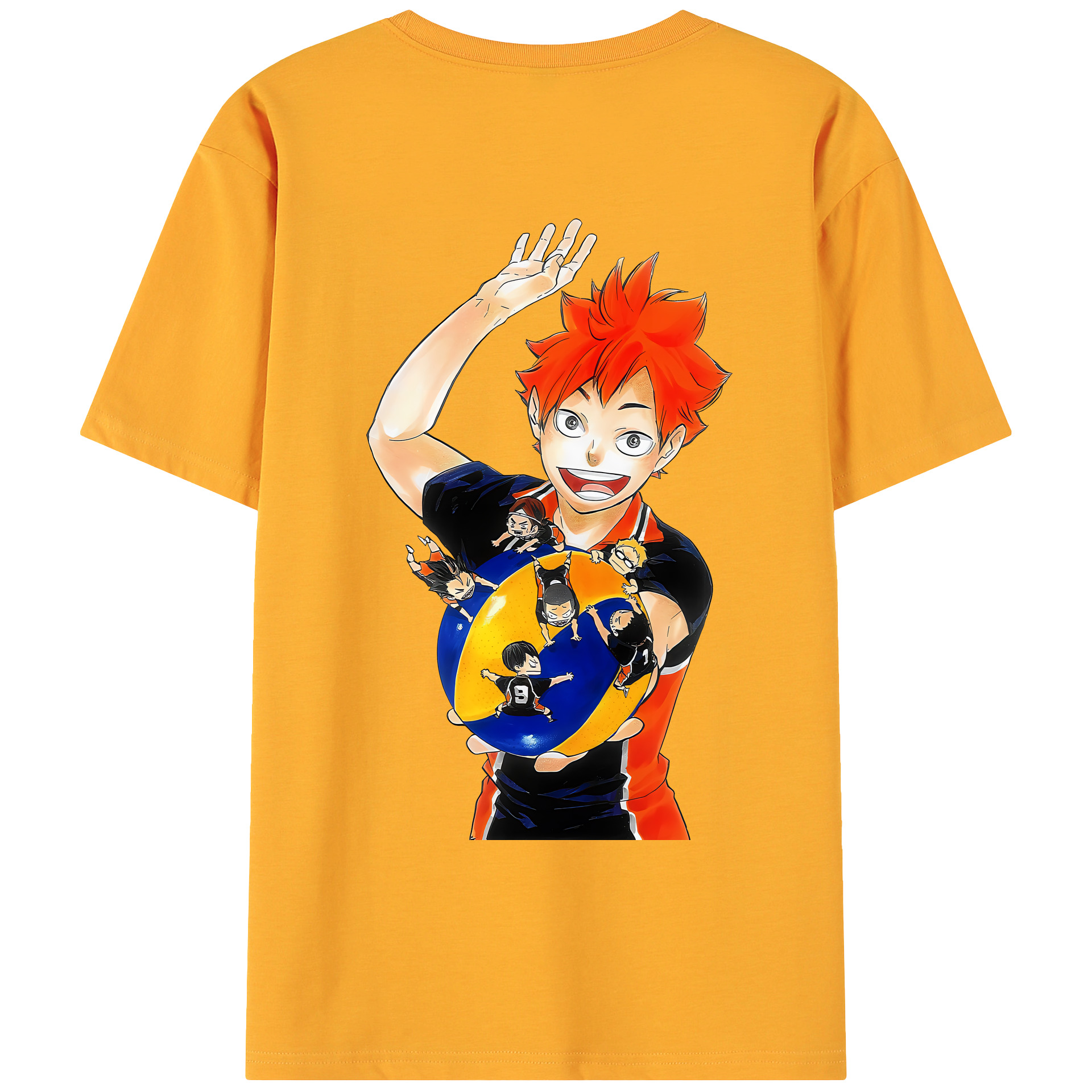 （画像用） ハイキュー!! Haikyu!! 綿100％ メンズ半袖Tシャツ（バックプリント） 通気性
