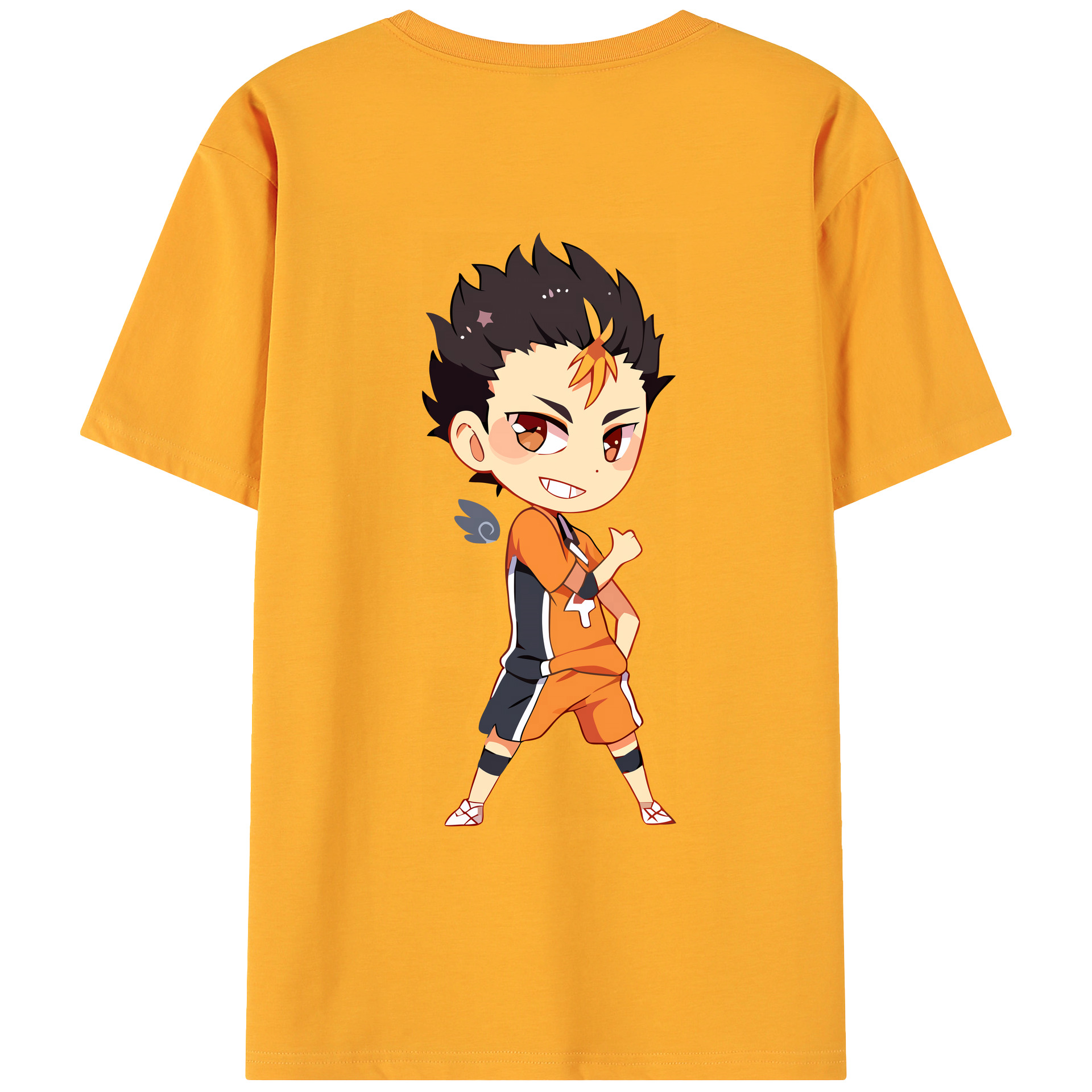 （画像用） ハイキュー!! Haikyu!! 綿100％ メンズ半袖Tシャツ（バックプリント） 通気性