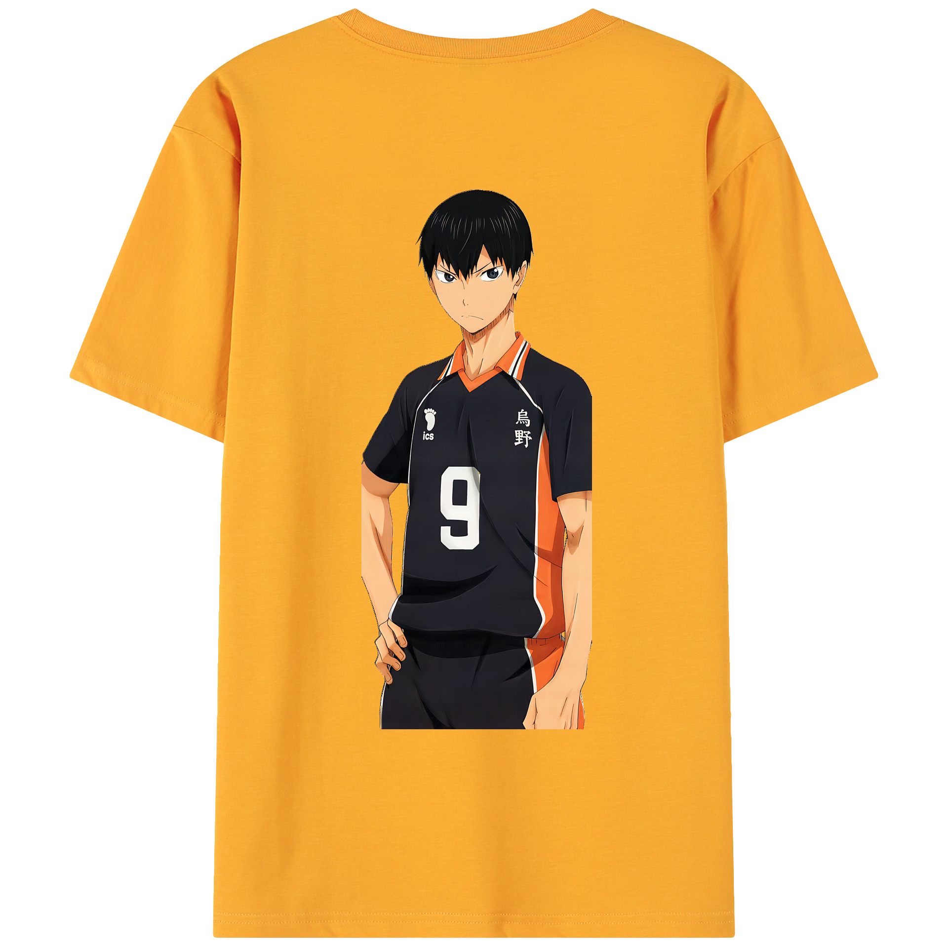 （画像用） ハイキュー!! Haikyu!! 綿100％ メンズ半袖Tシャツ（バックプリント） 通気性