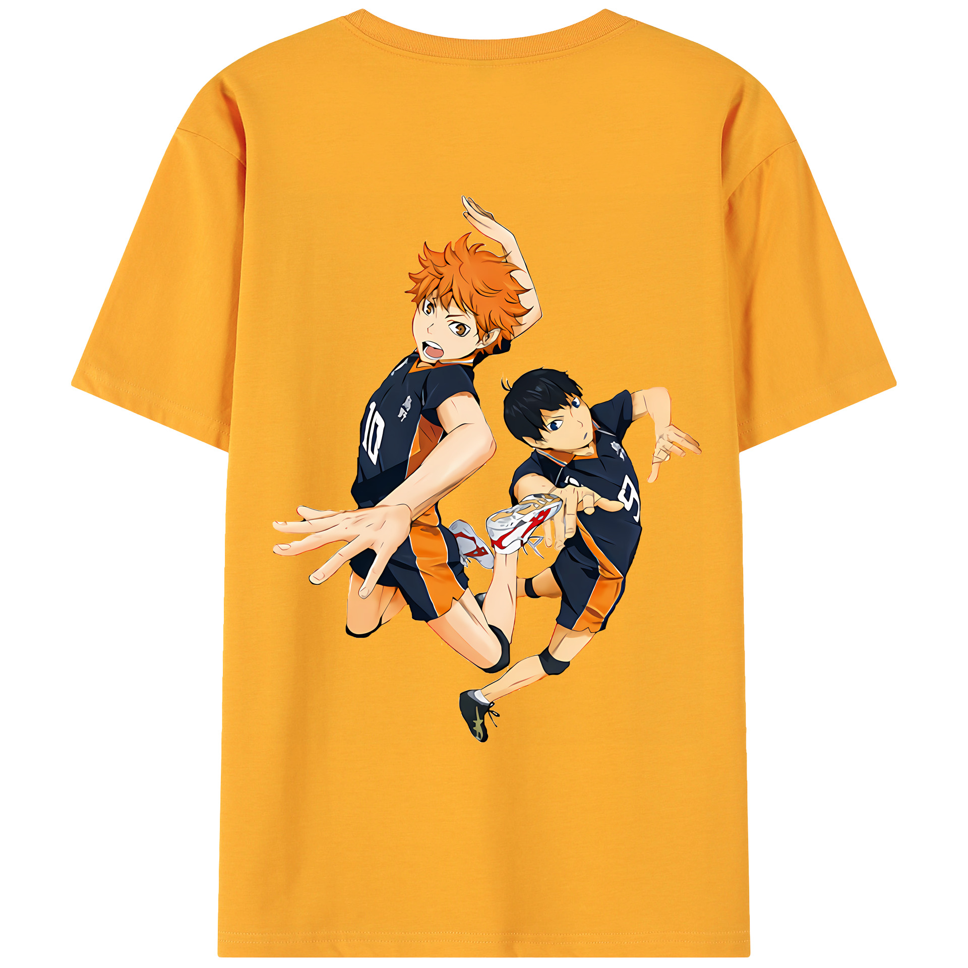 （画像用） ハイキュー!! Haikyu!! 綿100％ メンズ半袖Tシャツ（バックプリント） 通気性