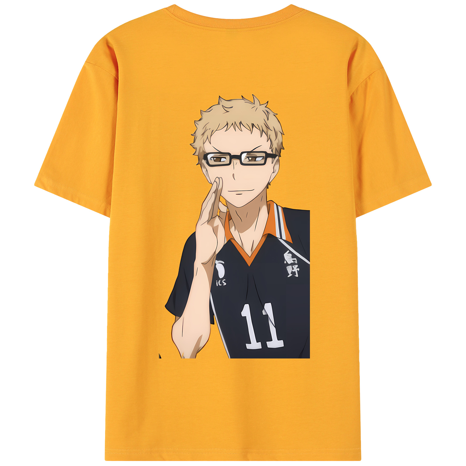 （画像用） ハイキュー!! Haikyu!! 綿100％ メンズ半袖Tシャツ（バックプリント） 通気性