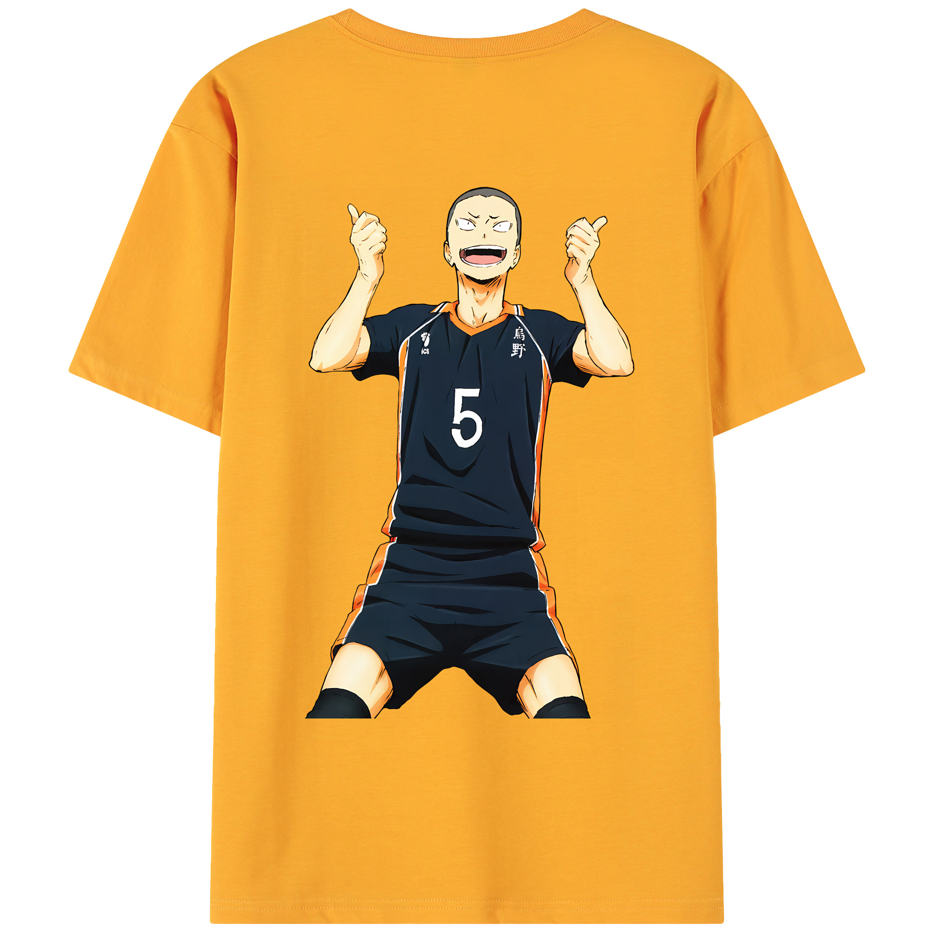 （画像用） ハイキュー!! Haikyu!! 綿100％ メンズ半袖Tシャツ（バックプリント） 通気性