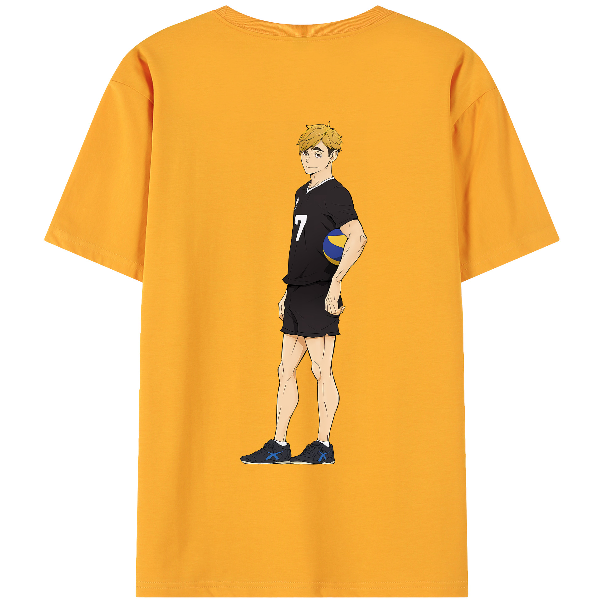 （画像用） ハイキュー!! Haikyu!! 綿100％ メンズ半袖Tシャツ（バックプリント） 通気性