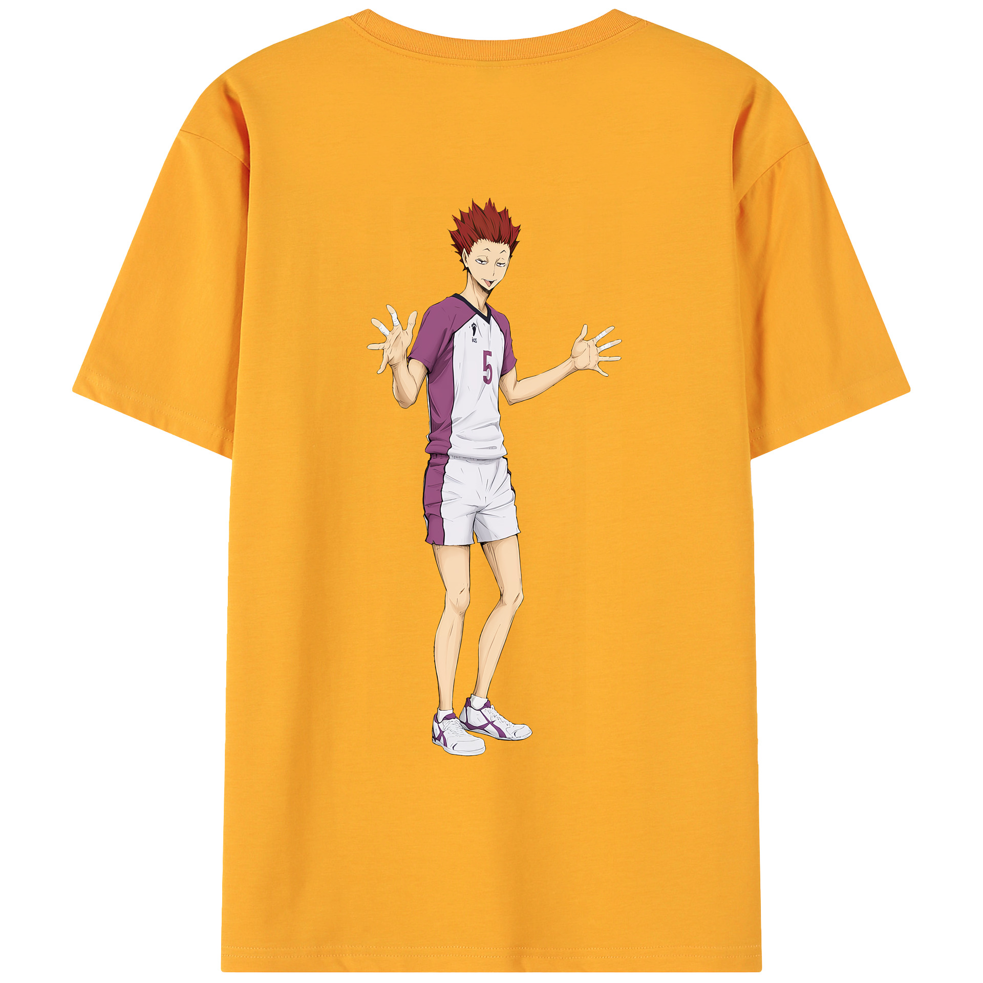 （画像用） ハイキュー!! Haikyu!! 綿100％ メンズ半袖Tシャツ（バックプリント） 通気性