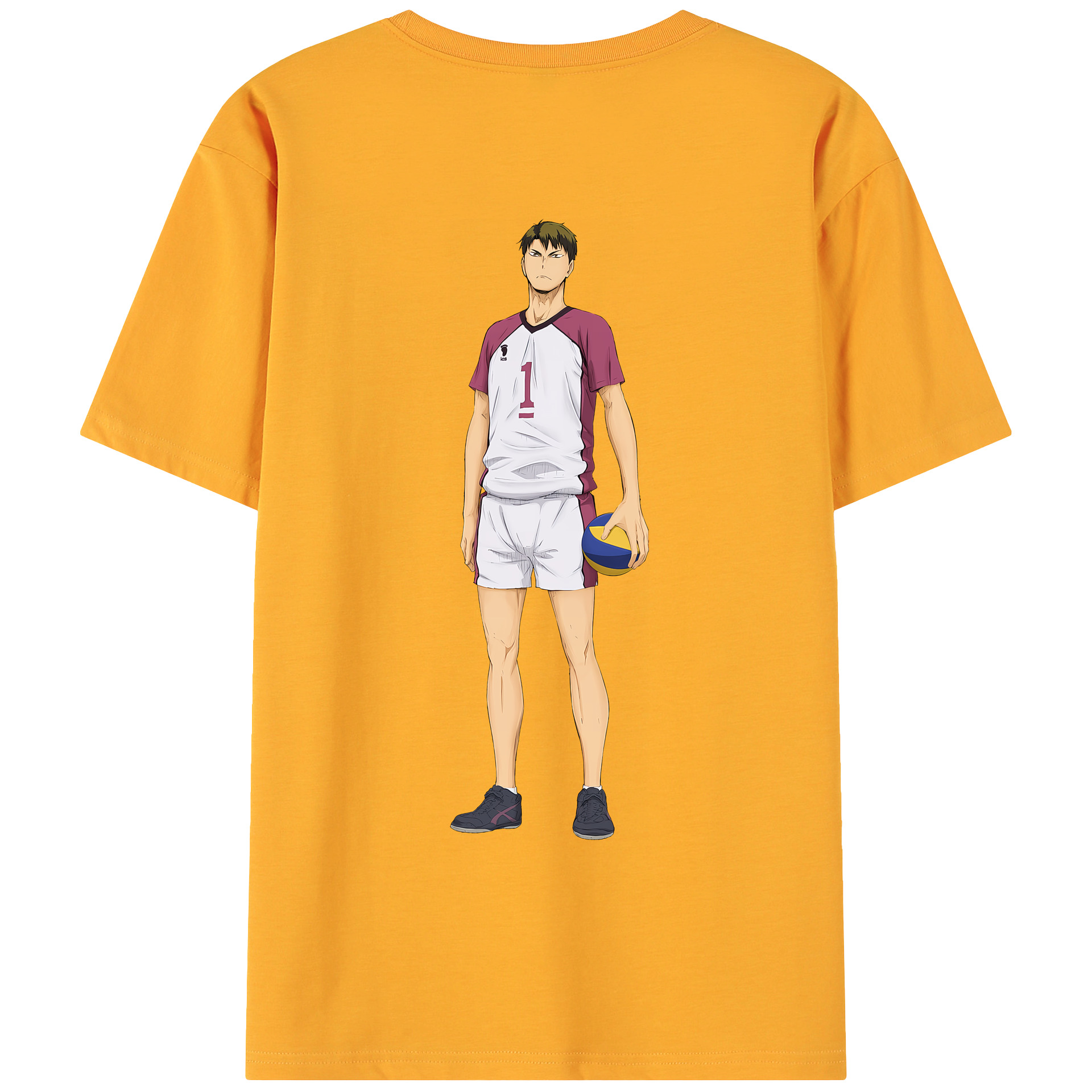 （画像用） ハイキュー!! Haikyu!! 綿100％ メンズ半袖Tシャツ（バックプリント） 通気性