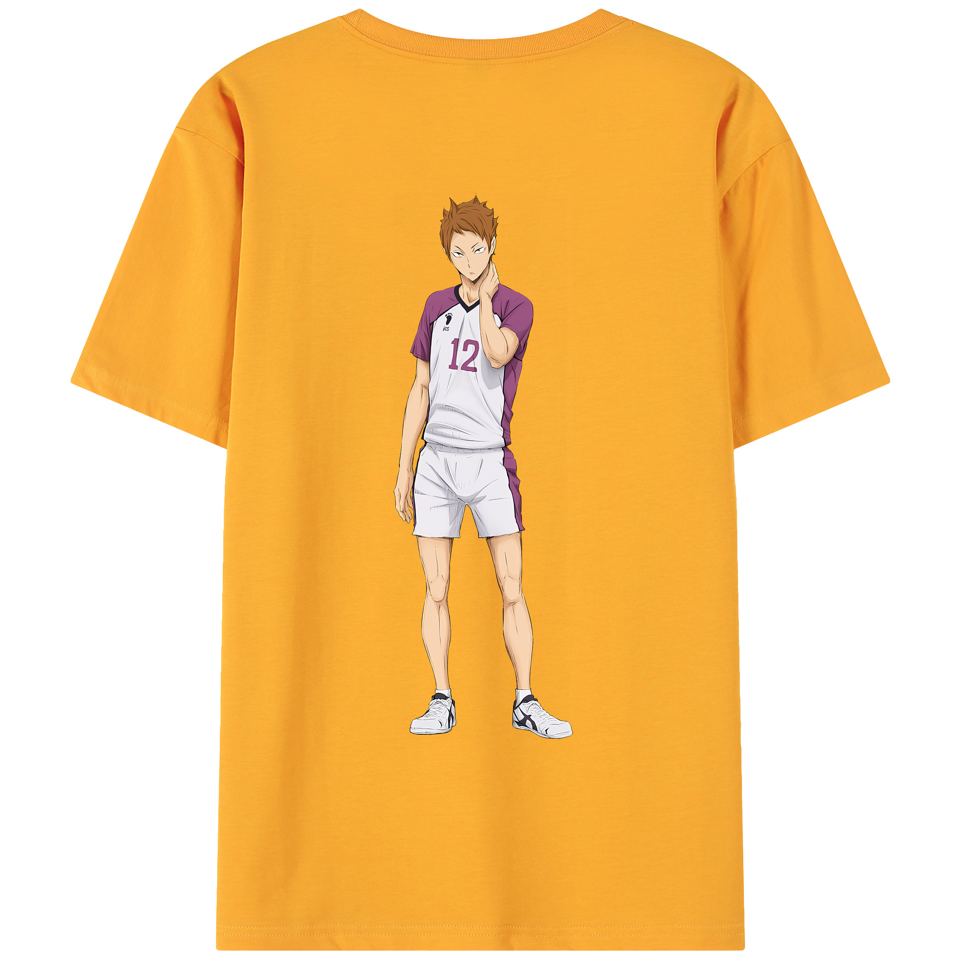 （画像用） ハイキュー!! Haikyu!! 綿100％ メンズ半袖Tシャツ（バックプリント） 通気性