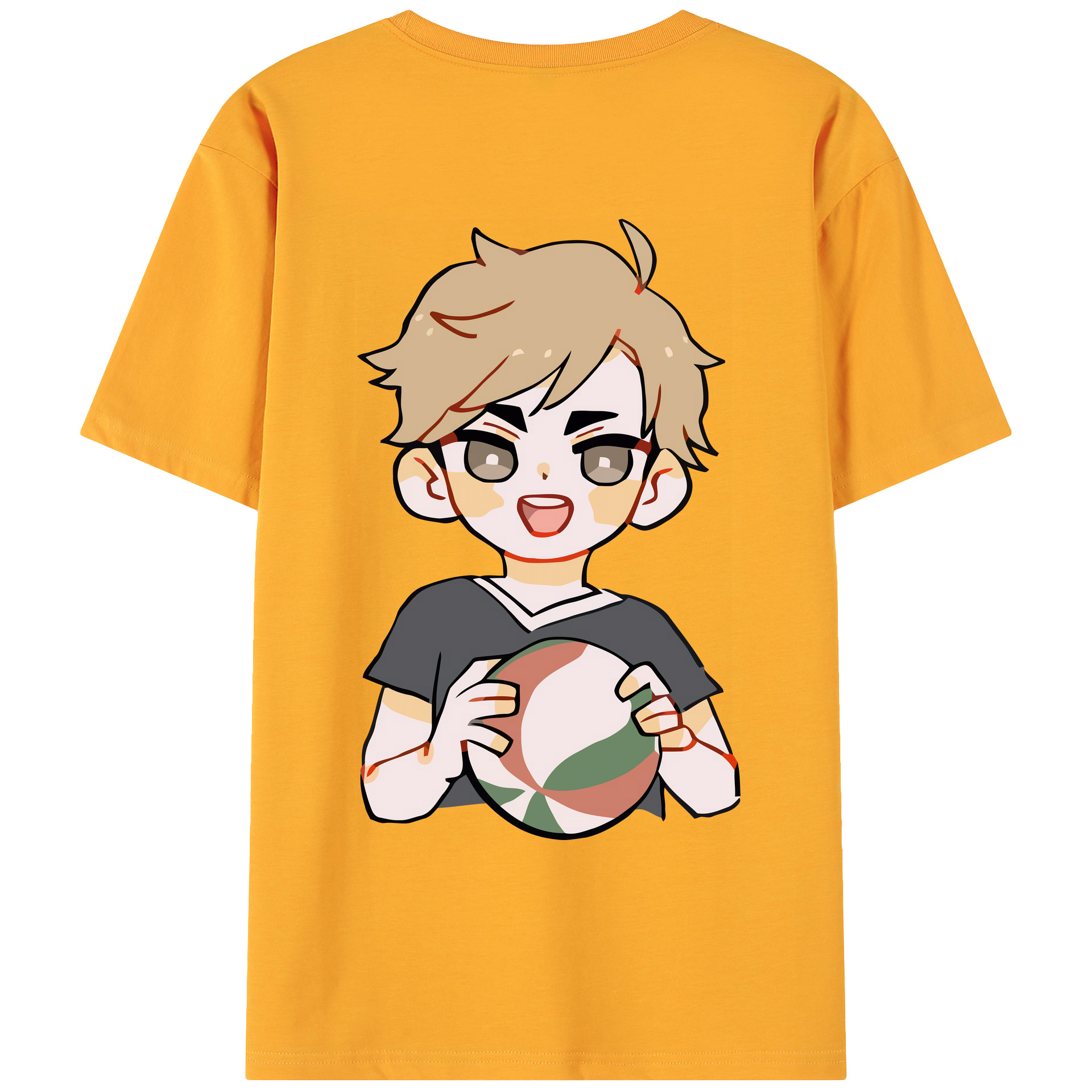 （画像用） ハイキュー!! Haikyu!! 綿100％ メンズ半袖Tシャツ（バックプリント） 通気性