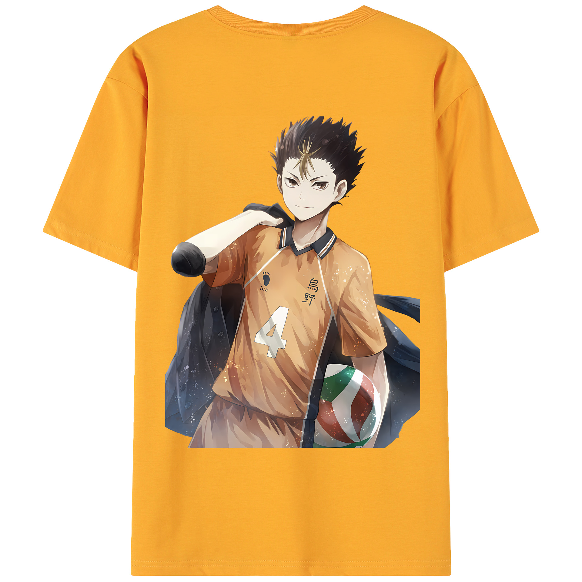 （画像用） ハイキュー!! Haikyu!! 綿100％ メンズ半袖Tシャツ（バックプリント） 通気性