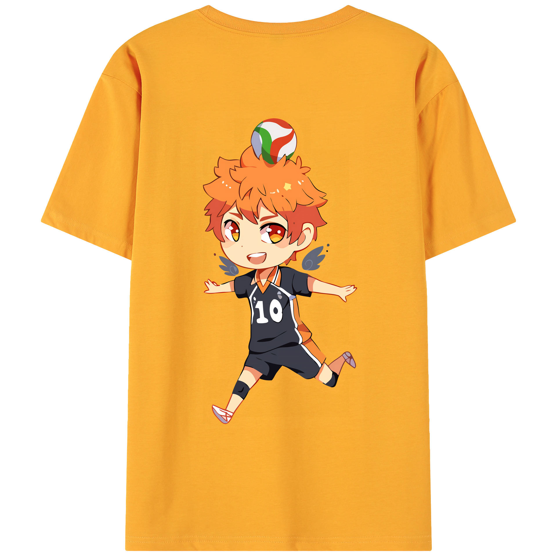 （画像用） ハイキュー!! Haikyu!! 綿100％ メンズ半袖Tシャツ（バックプリント） 通気性