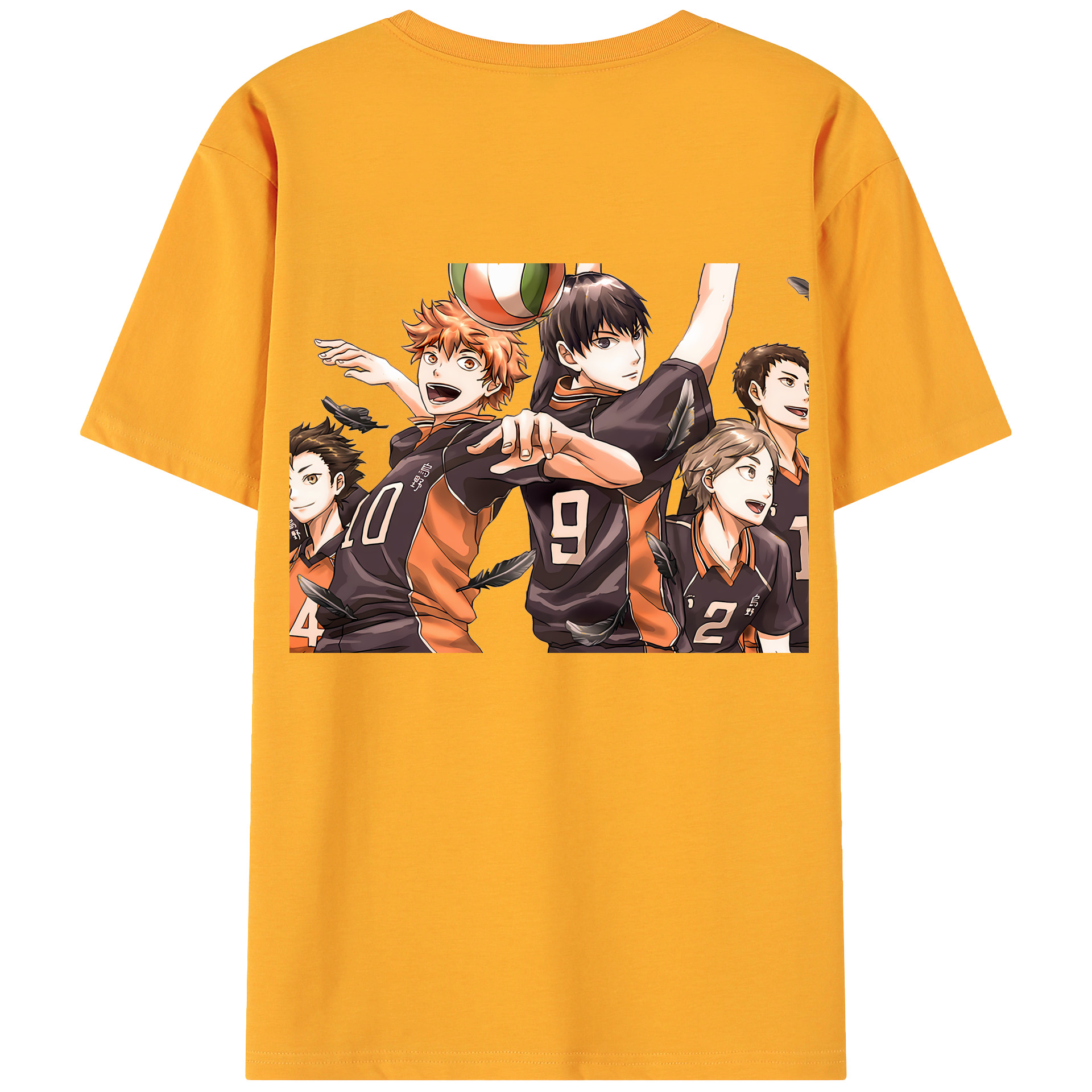（画像用） ハイキュー!! Haikyu!! 綿100％ メンズ半袖Tシャツ（バックプリント） 通気性