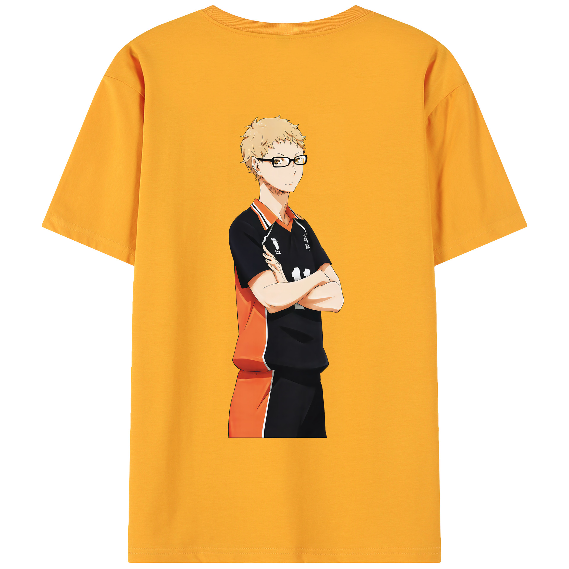（画像用） ハイキュー!! Haikyu!! 綿100％ メンズ半袖Tシャツ（バックプリント） 通気性