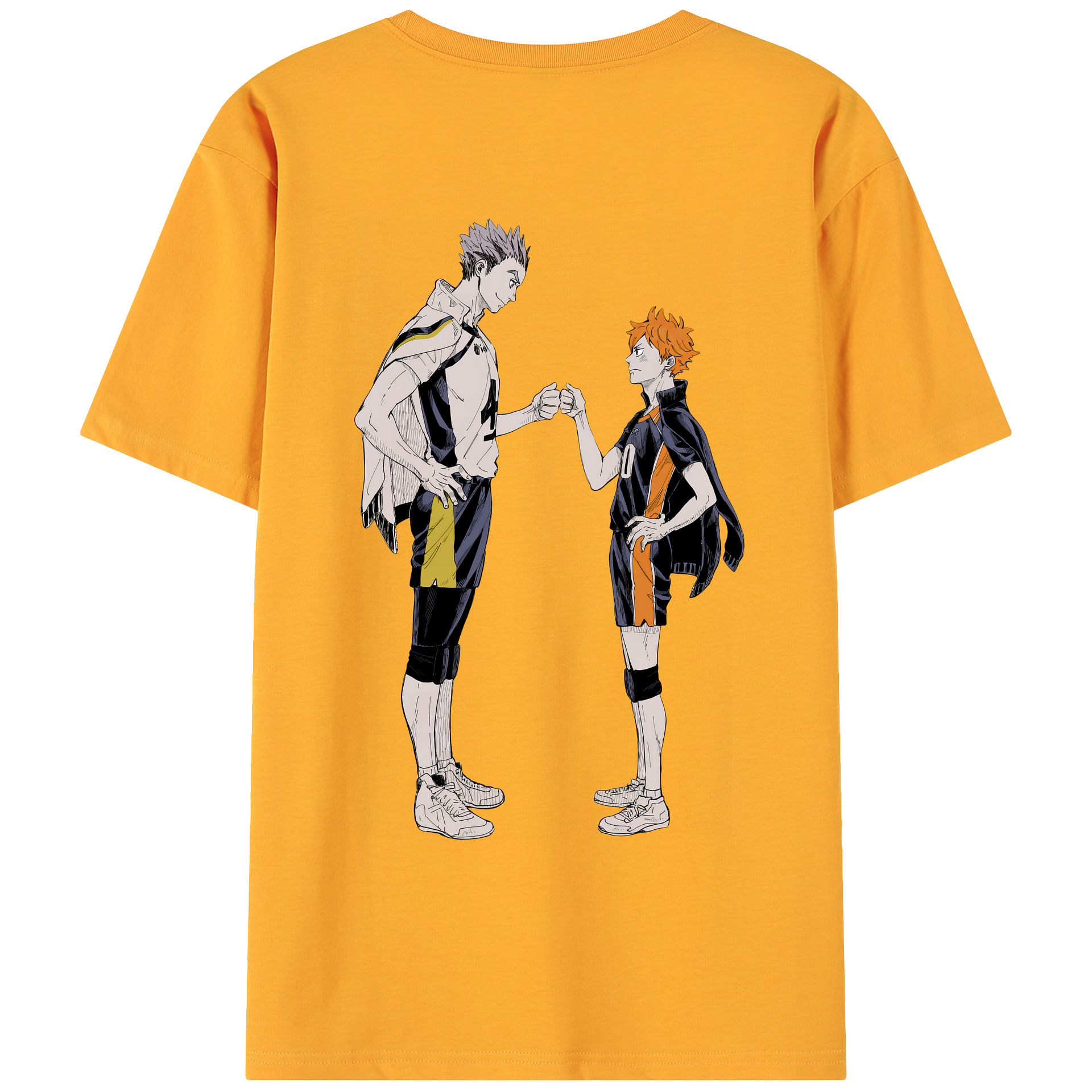 （画像用） ハイキュー!! Haikyu!! 綿100％ メンズ半袖Tシャツ（バックプリント） 通気性
