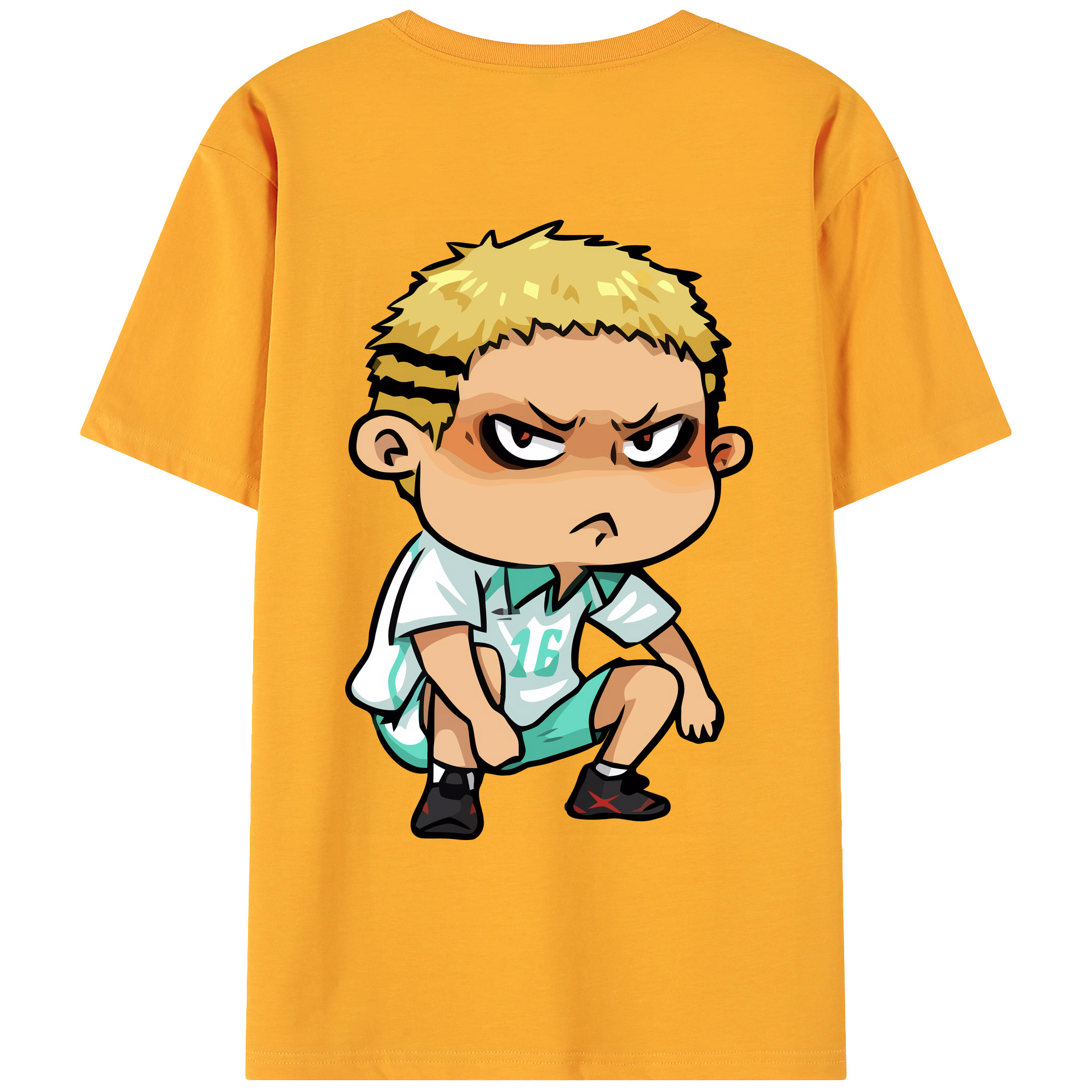 （画像用） ハイキュー!! Haikyu!! 綿100％ メンズ半袖Tシャツ（バックプリント） 通気性