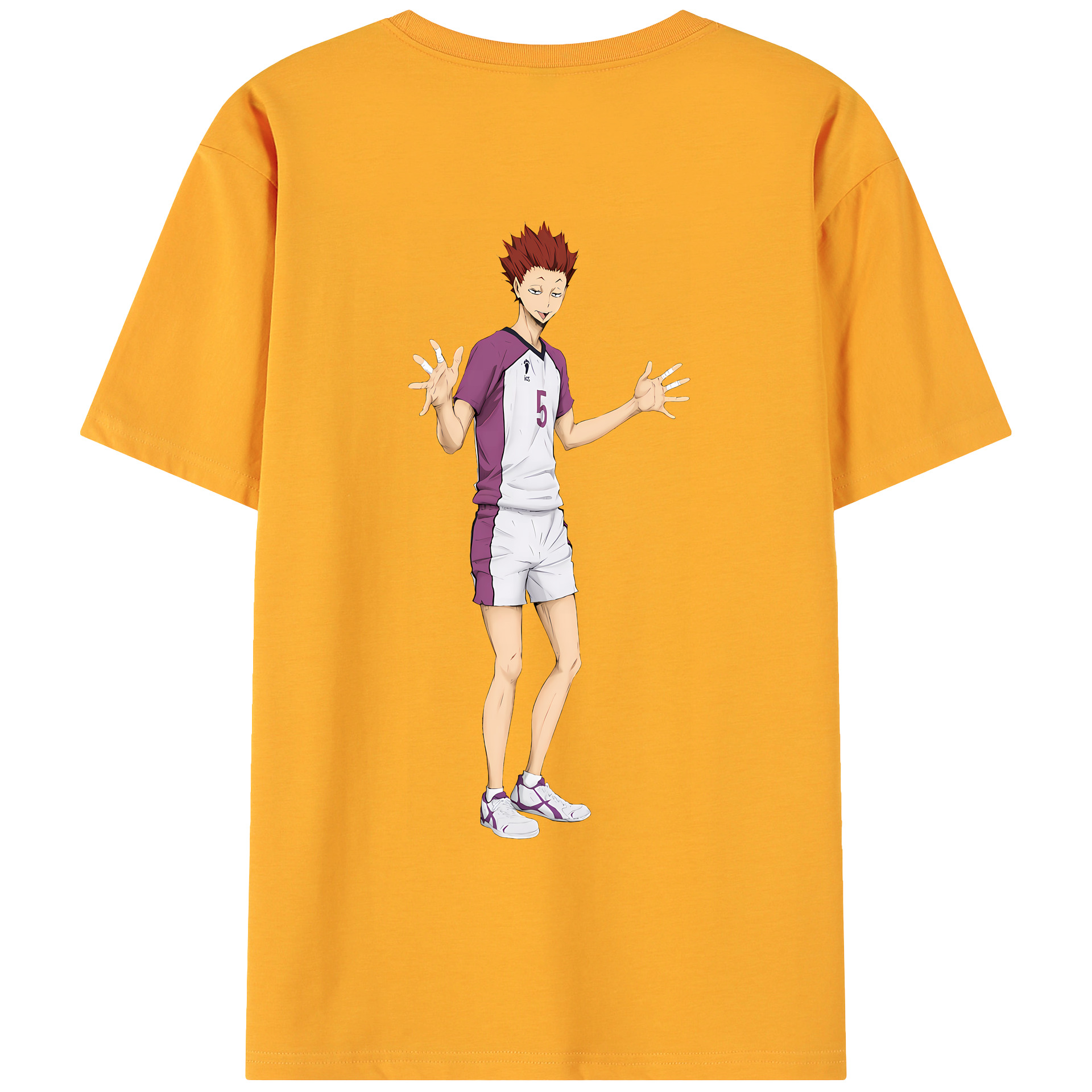 （画像用） ハイキュー!! Haikyu!! 綿100％ メンズ半袖Tシャツ（バックプリント） 通気性