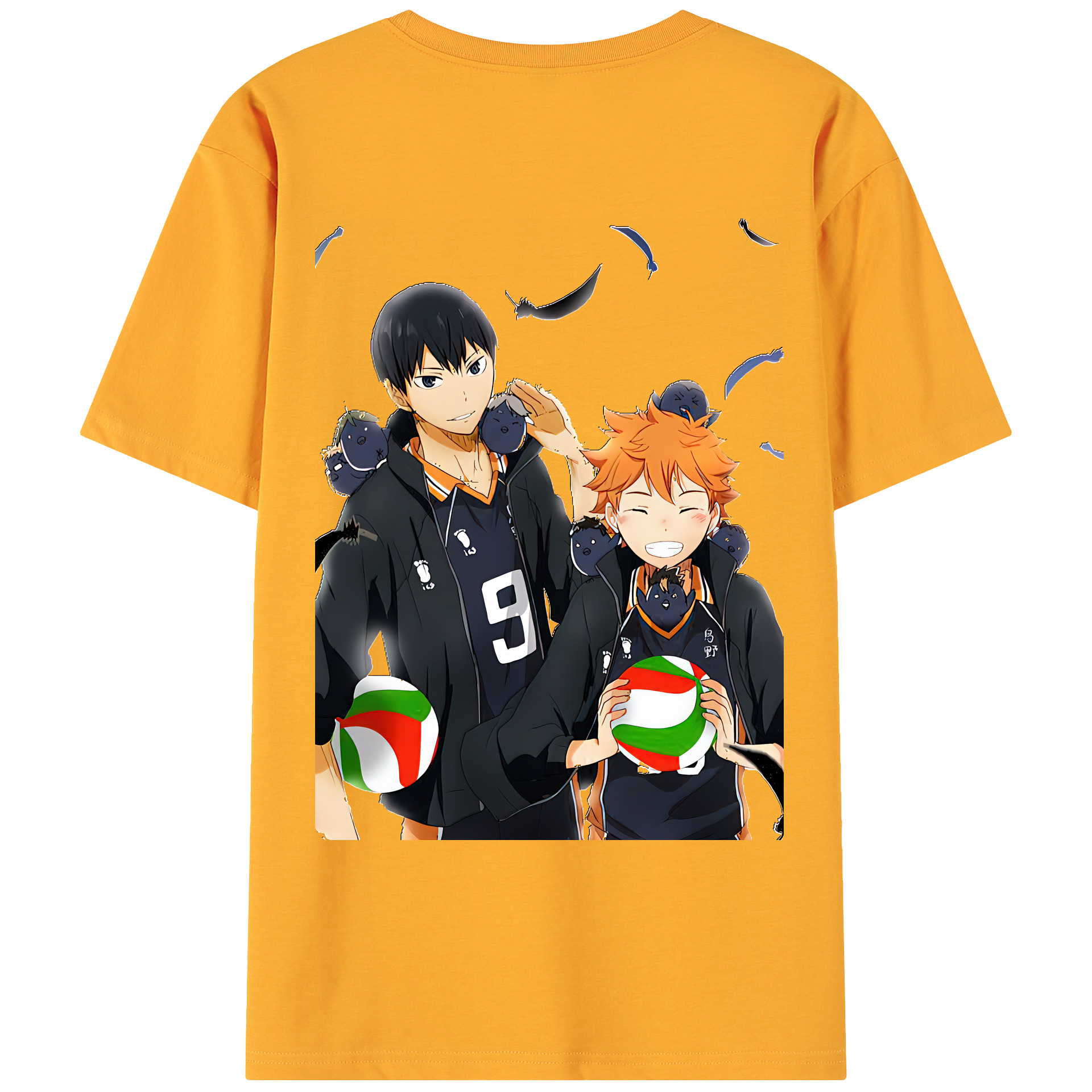 （画像用） ハイキュー!! Haikyu!! 綿100％ メンズ半袖Tシャツ（バックプリント） 通気性