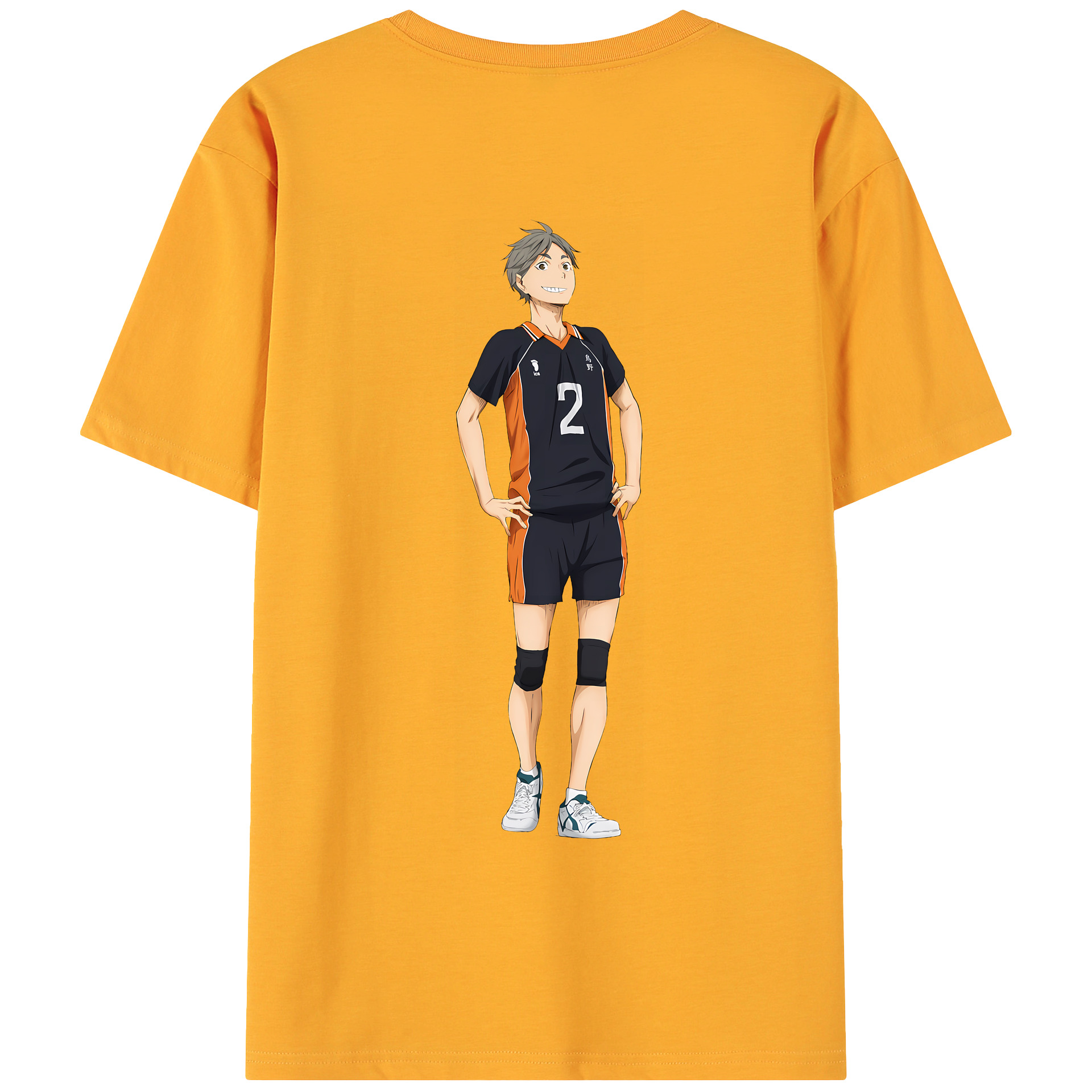 （画像用） ハイキュー!! Haikyu!! 綿100％ メンズ半袖Tシャツ（バックプリント） 通気性