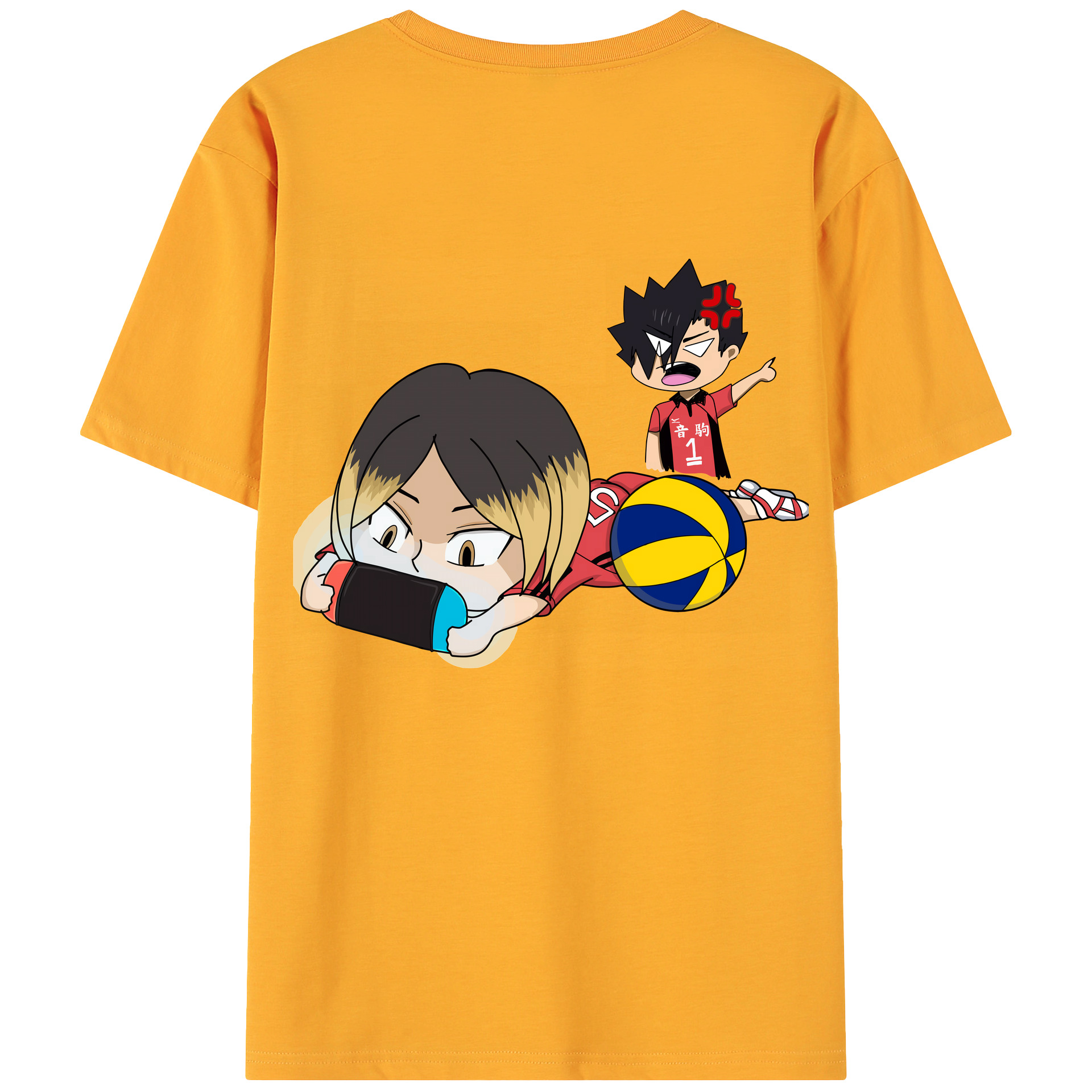 （画像用） ハイキュー!! Haikyu!! 綿100％ メンズ半袖Tシャツ（バックプリント） 通気性