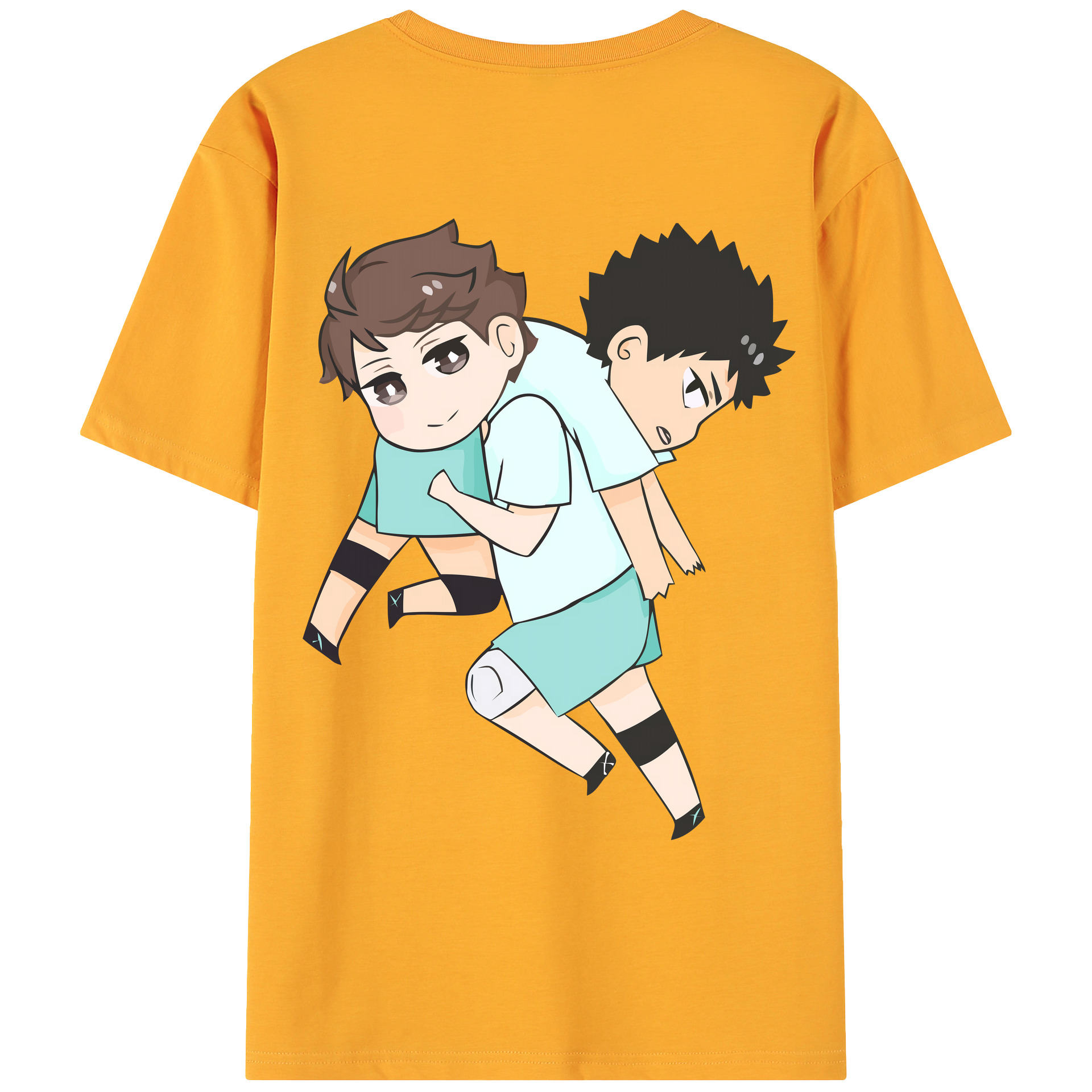 （画像用） ハイキュー!! Haikyu!! 綿100％ メンズ半袖Tシャツ（バックプリント） 通気性