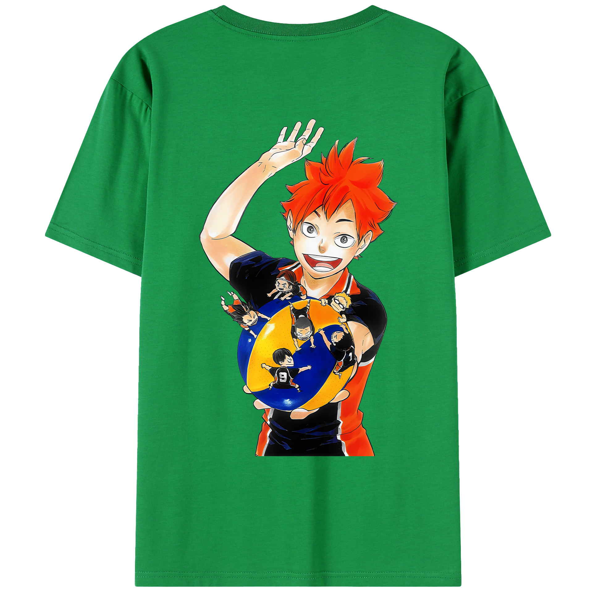 （画像用） ハイキュー!! Haikyu!! 綿100％ メンズ半袖Tシャツ（バックプリント） 通気性