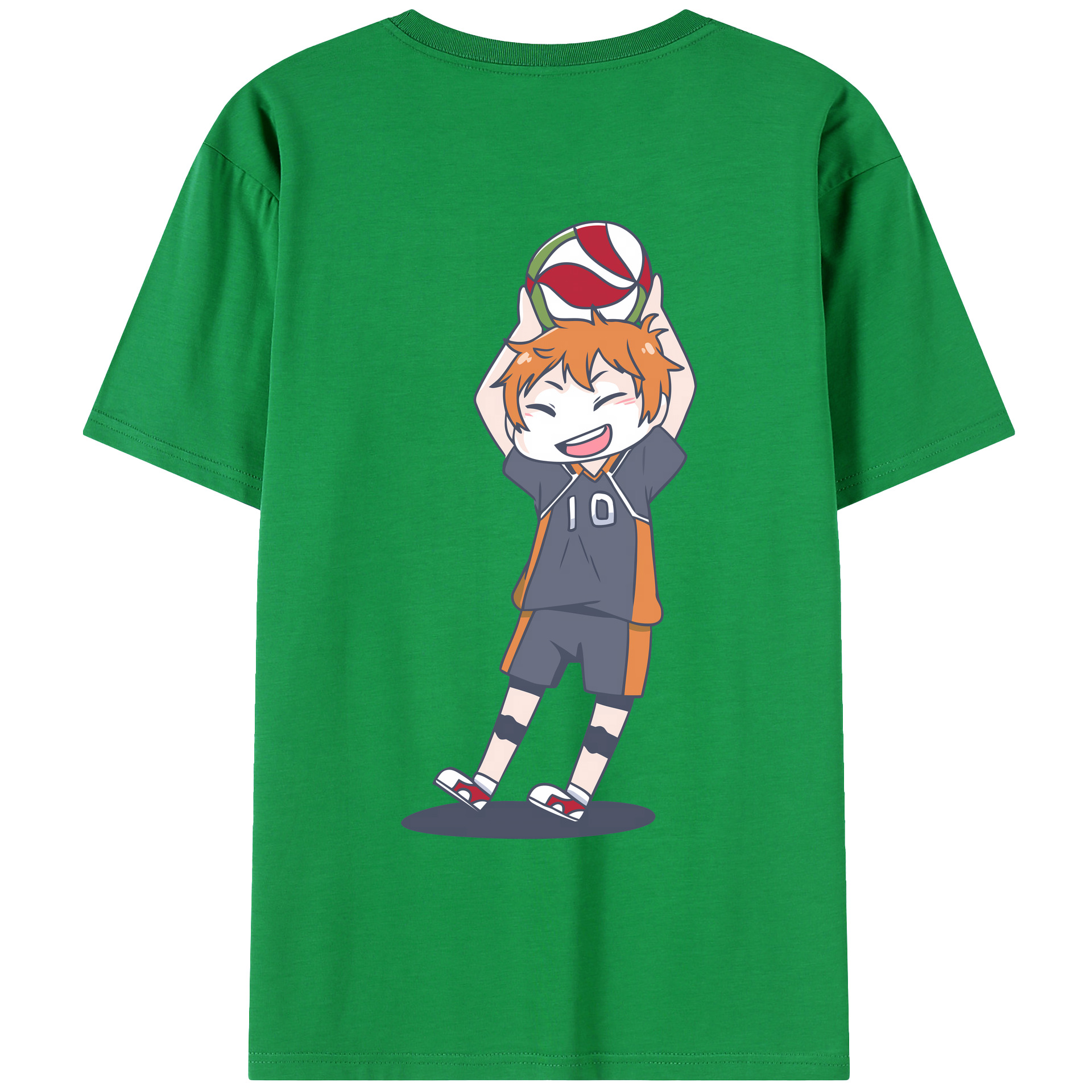 （画像用） ハイキュー!! Haikyu!! 綿100％ メンズ半袖Tシャツ（バックプリント） 通気性