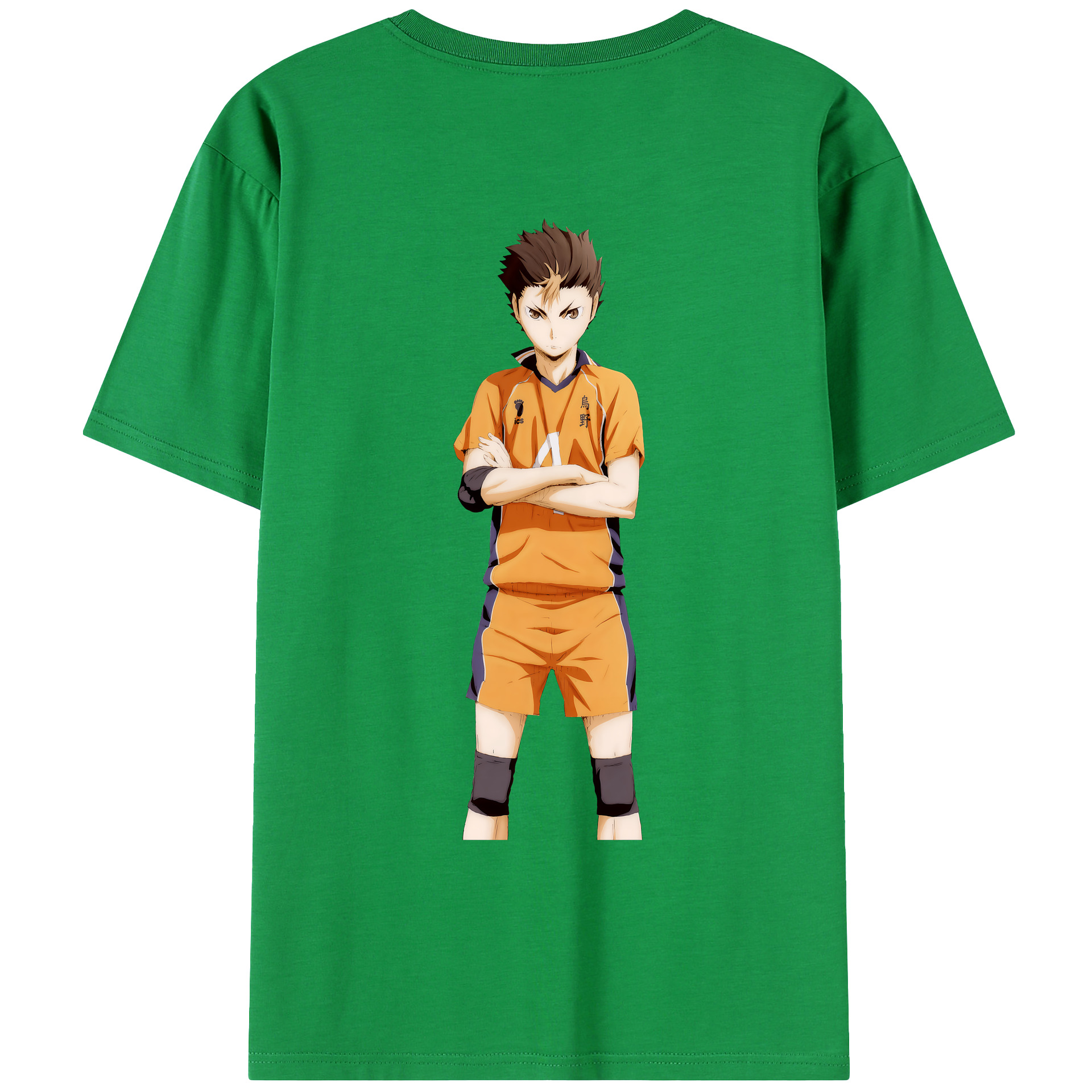 （画像用） ハイキュー!! Haikyu!! 綿100％ メンズ半袖Tシャツ（バックプリント） 通気性